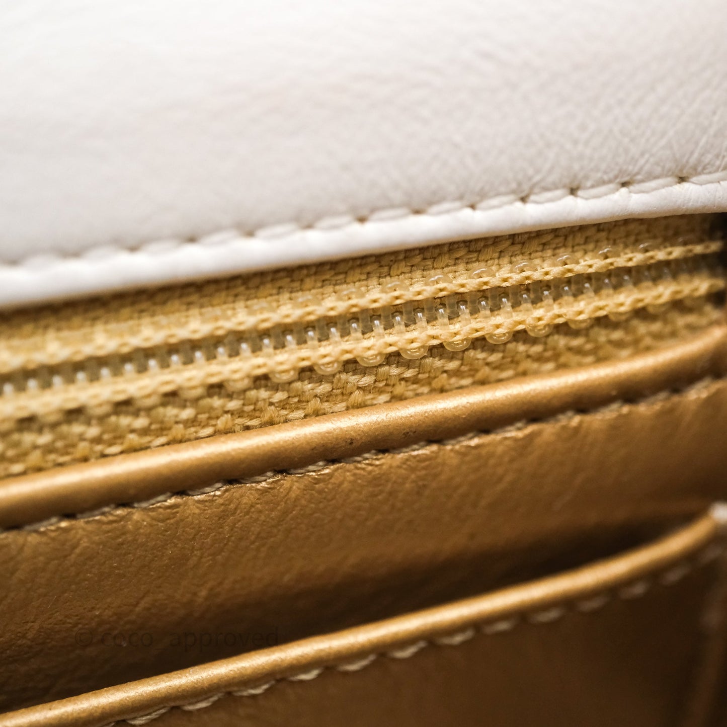 Chanel Mini Rectangular Pearl Crush Quilted White Lambskin Aged Gold Hardware