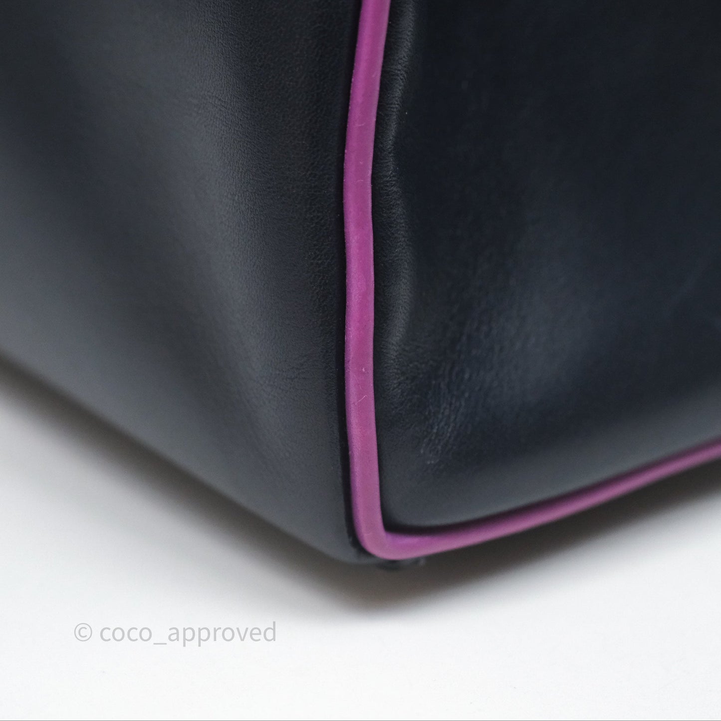 Hermès Vintage Kelly 32 Retourn Navy/Purple Box Leather Palladium Hardware