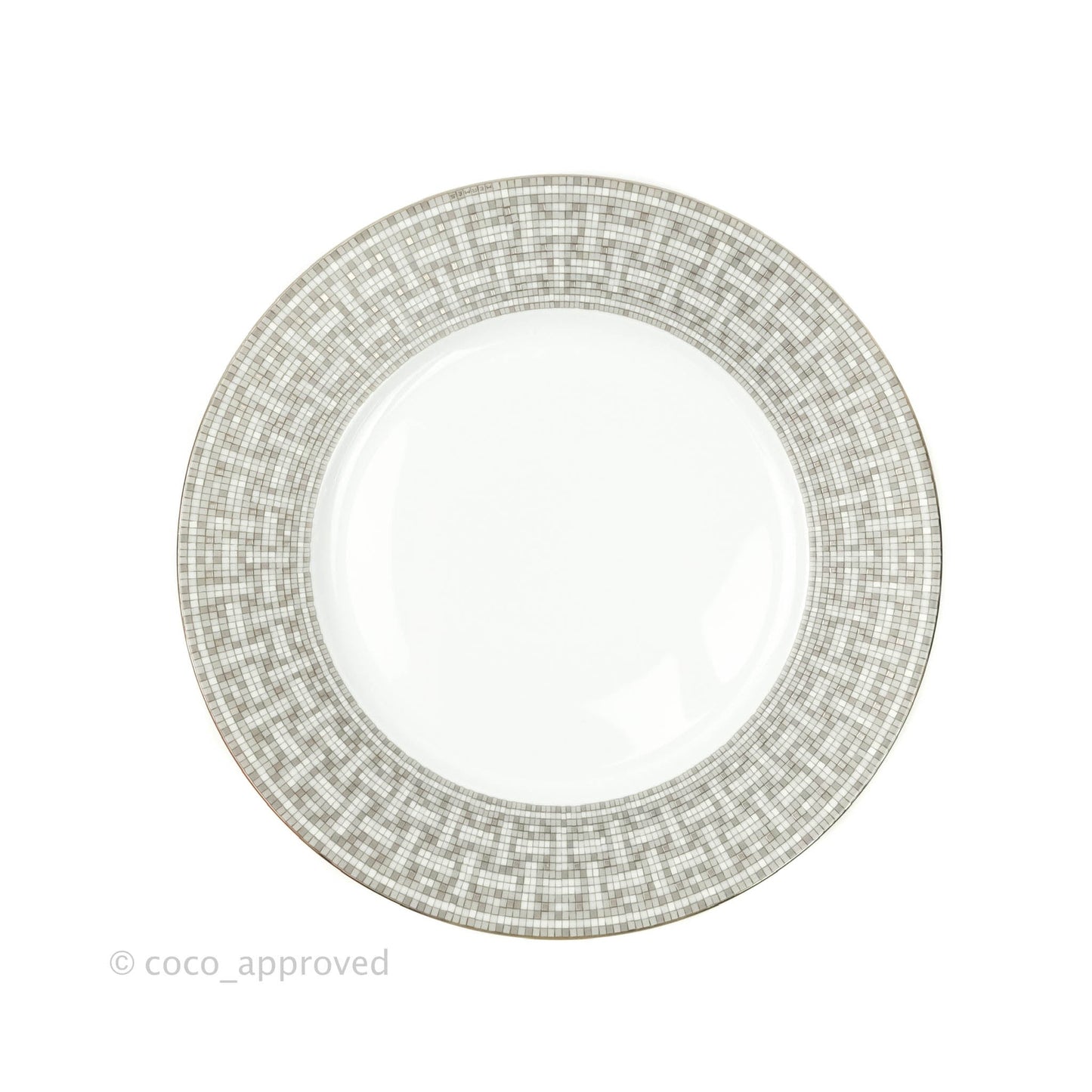 Hermès Mosaique au 24 Platinum Dinner Plates in Grey