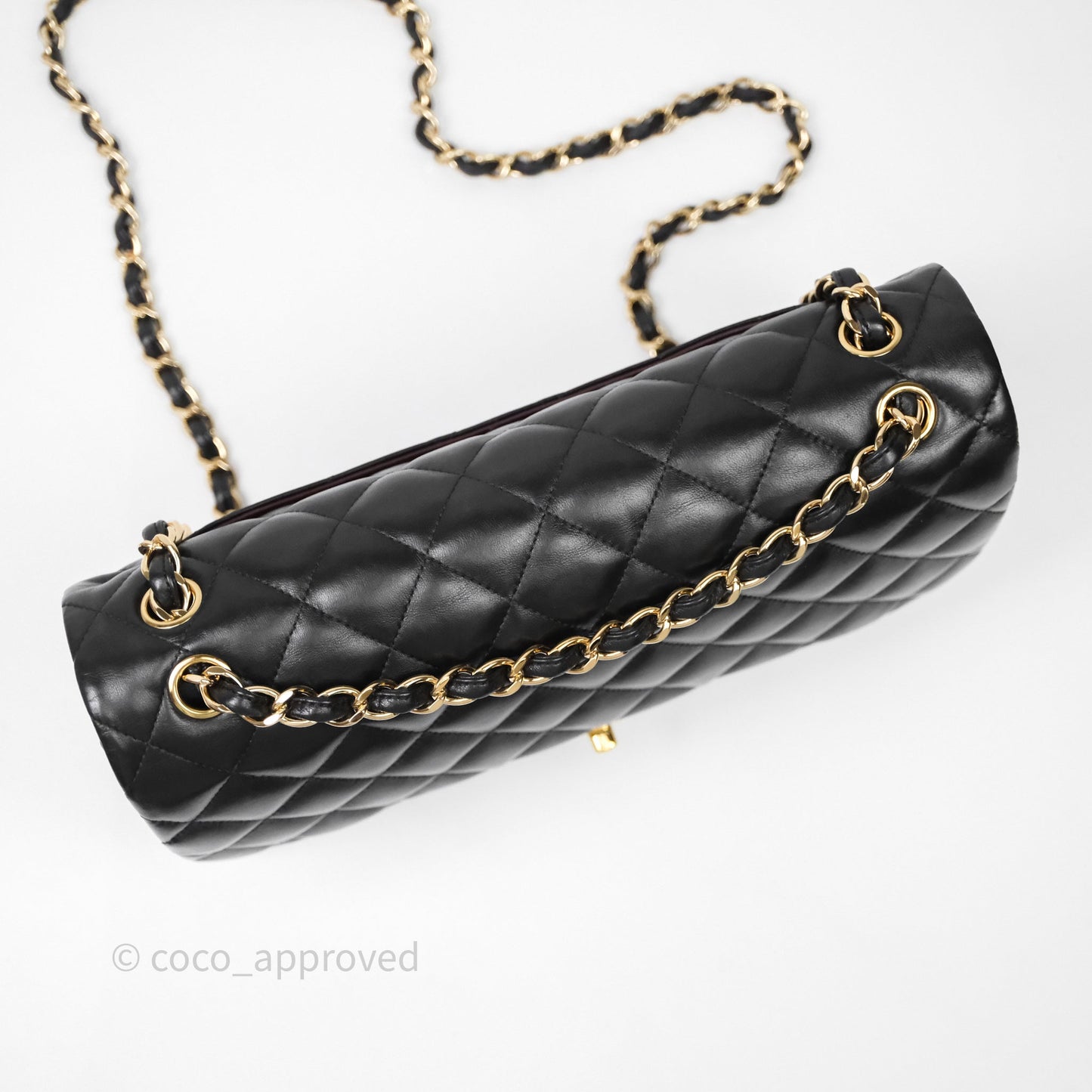 Chanel Classic Jumbo Double Flap Black Lambskin Bag Gold Hardware