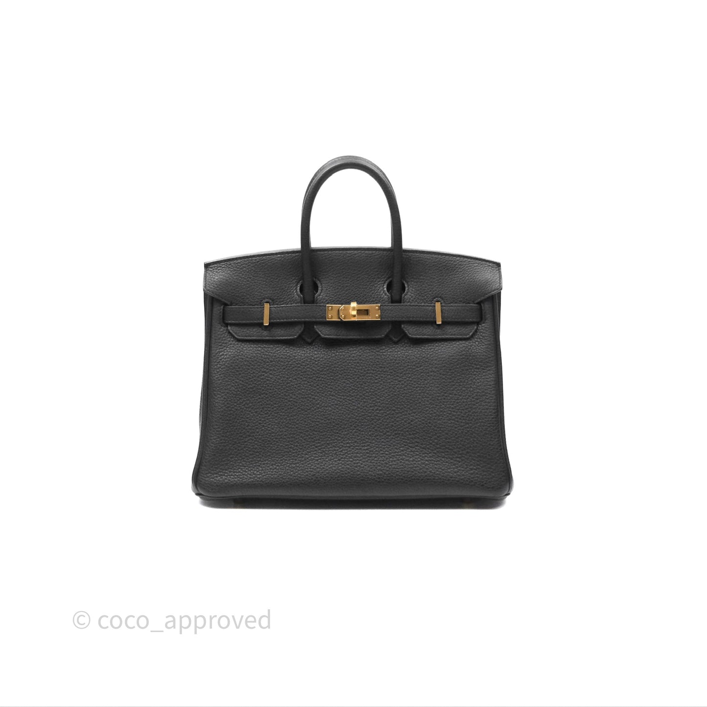 Hermès Retourne Birkin 25 Noir Togo Gold Hardware