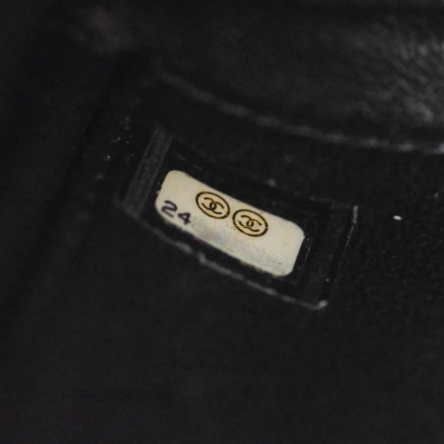 Chanel Small CC Filigree Flap Quilted Beige Black Caviar