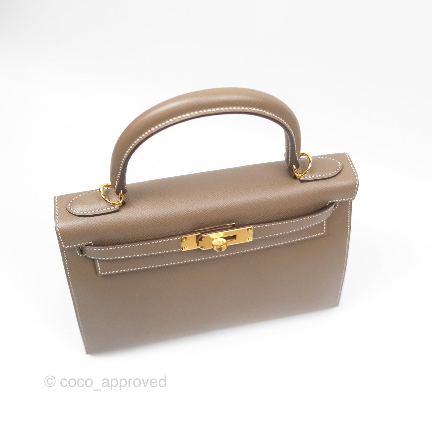 Hermès Kelly Sellier 28 Etoupe 18 Epsom Gold Hardware