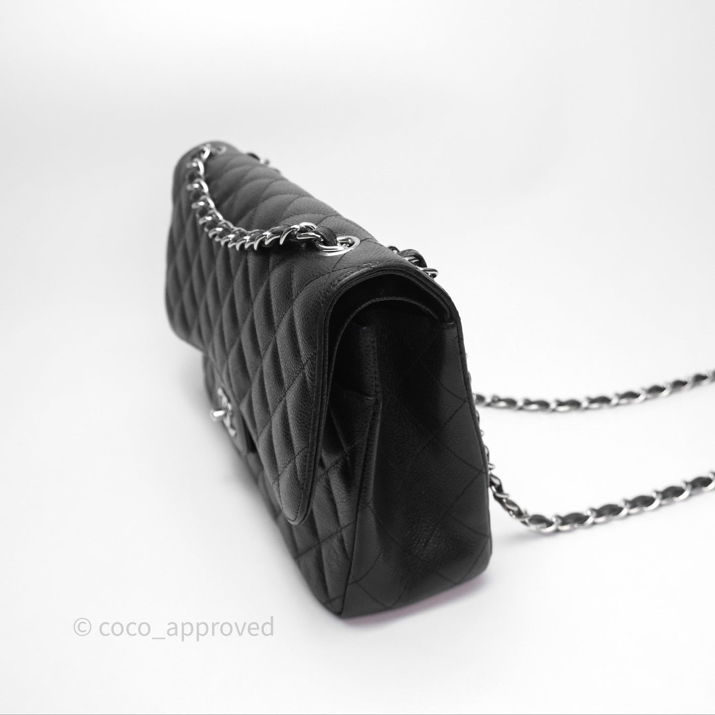 Chanel Jumbo Double Flap Black Caviar Silver Hardware⁣⁣