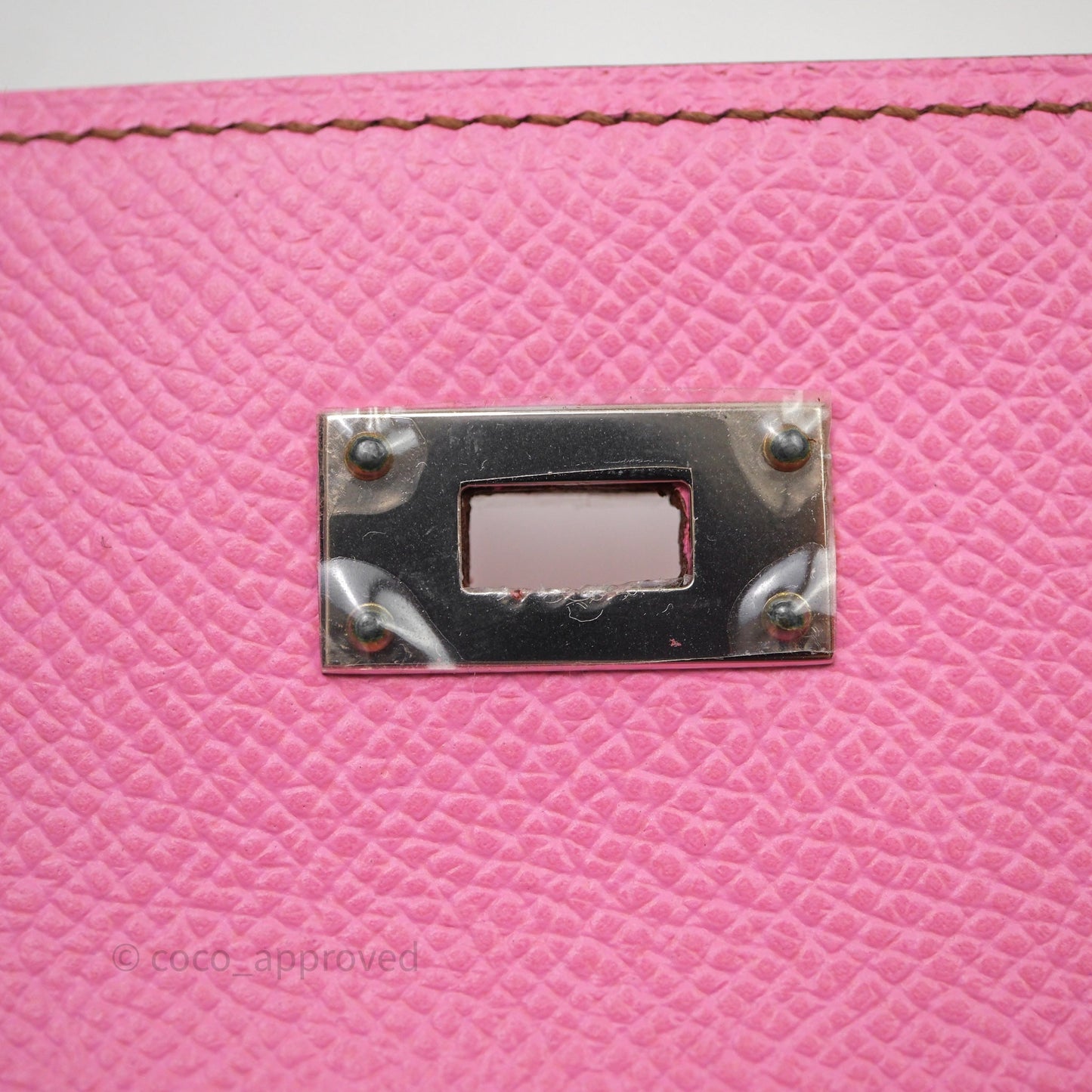 Hermès Kelly Wallet Bubblegum Epsom Palladium Hardware