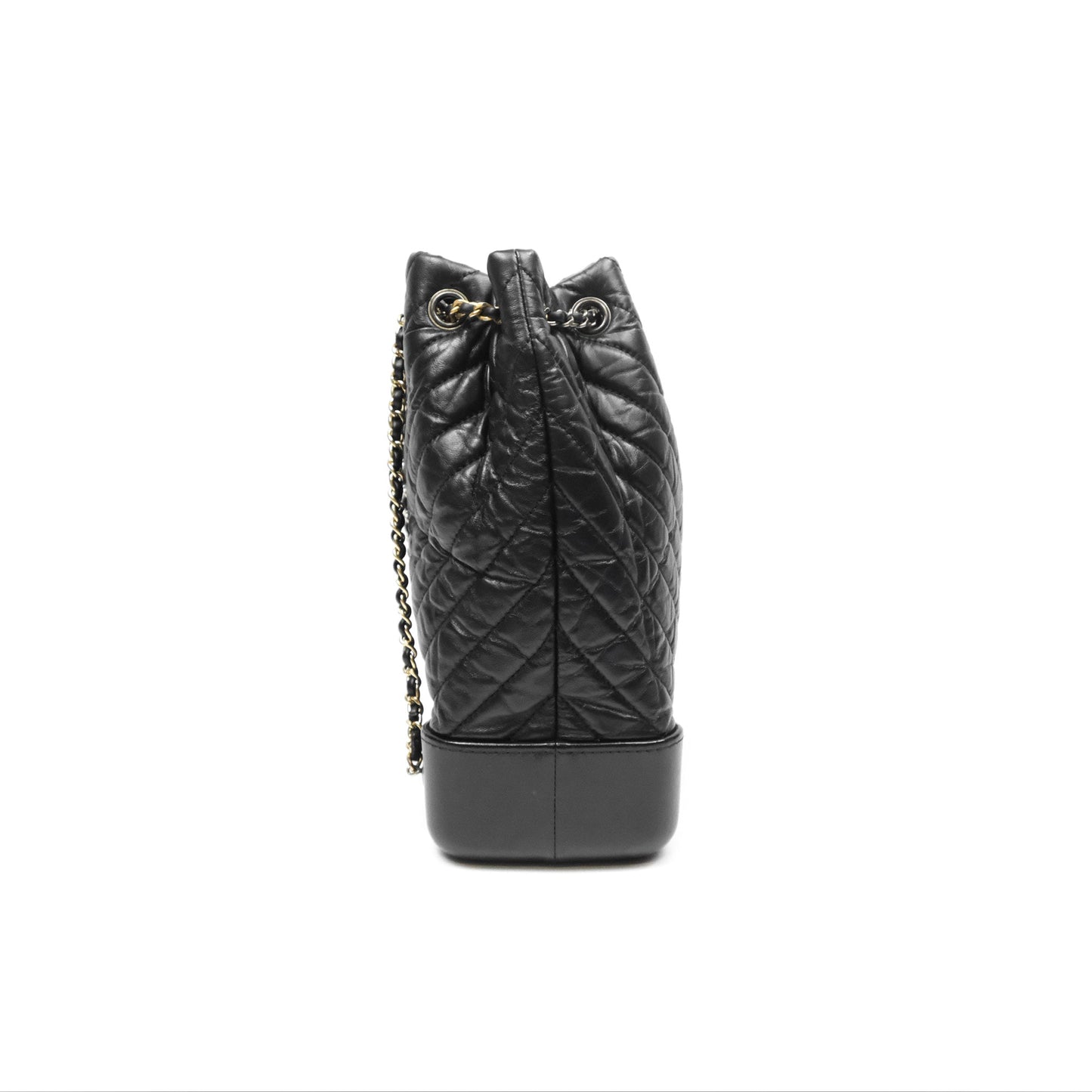 Chanel Medium Chevron Gabrielle Backpack Black Aged Calfskin