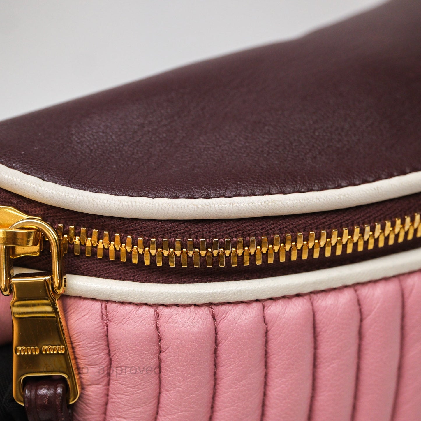 Miu Miu Bumbag Burgundy/Pink Gold Hardware