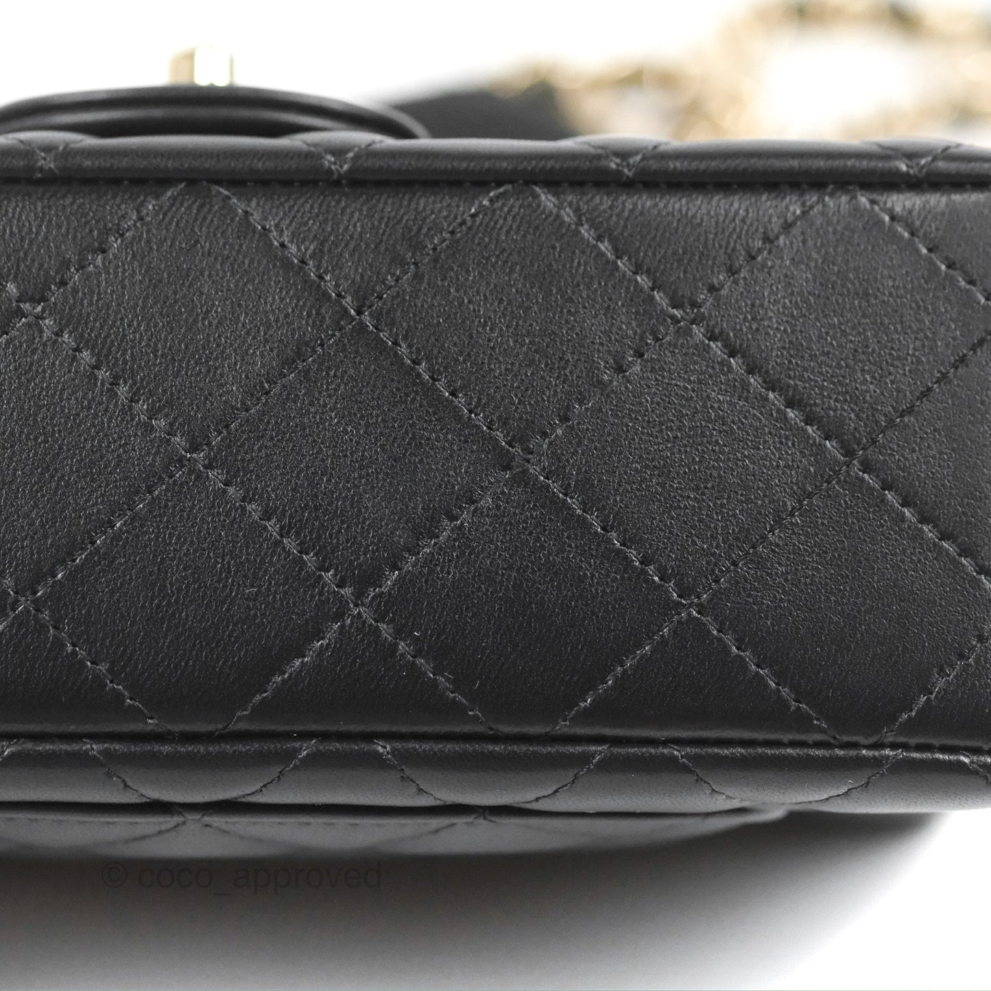 Chanel Quilted Mini Rectangular Lambskin Black Flap With Charms Gold Hardware 21C