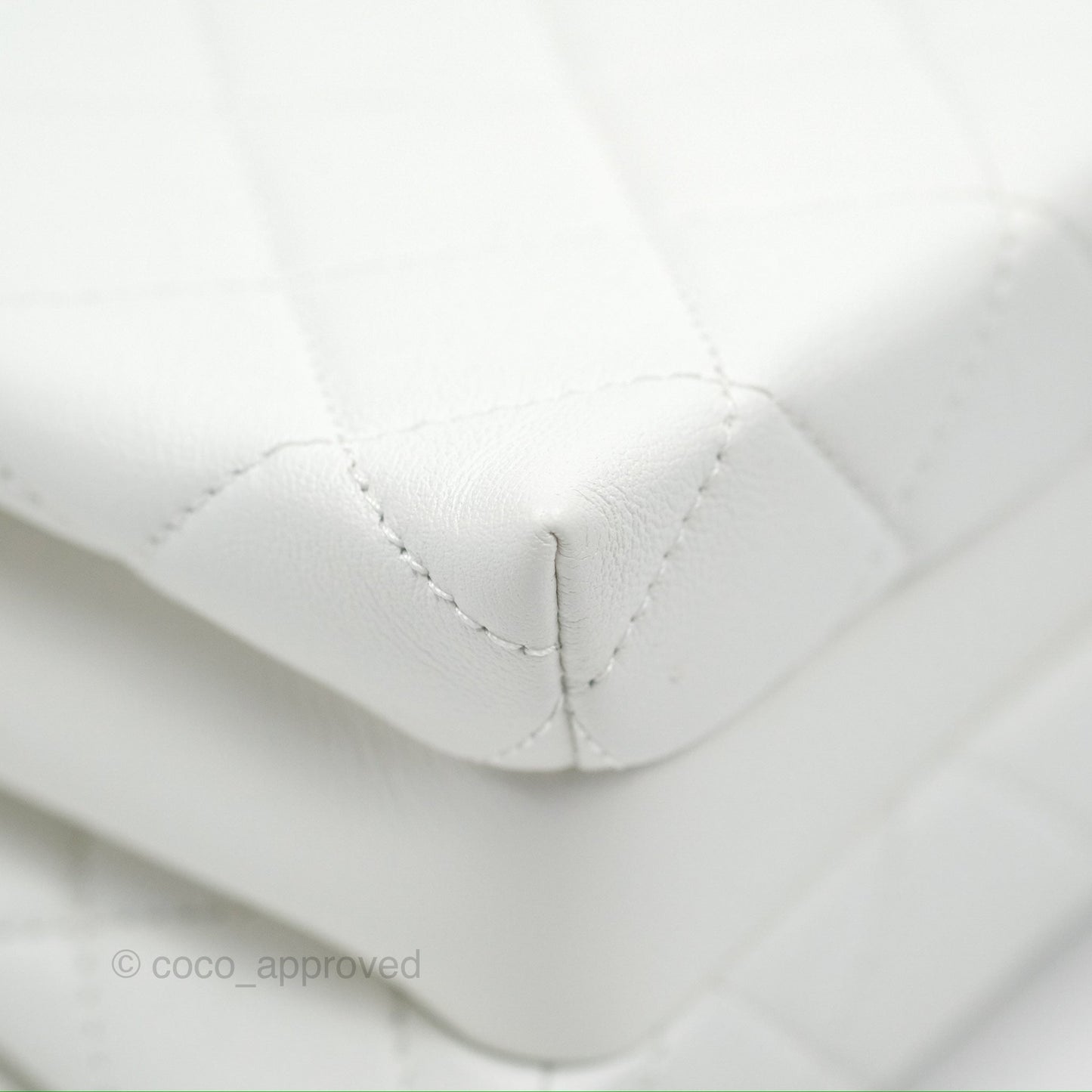 Chanel Adjustable Flap Bag White Calfskin Aged Gold Hardware