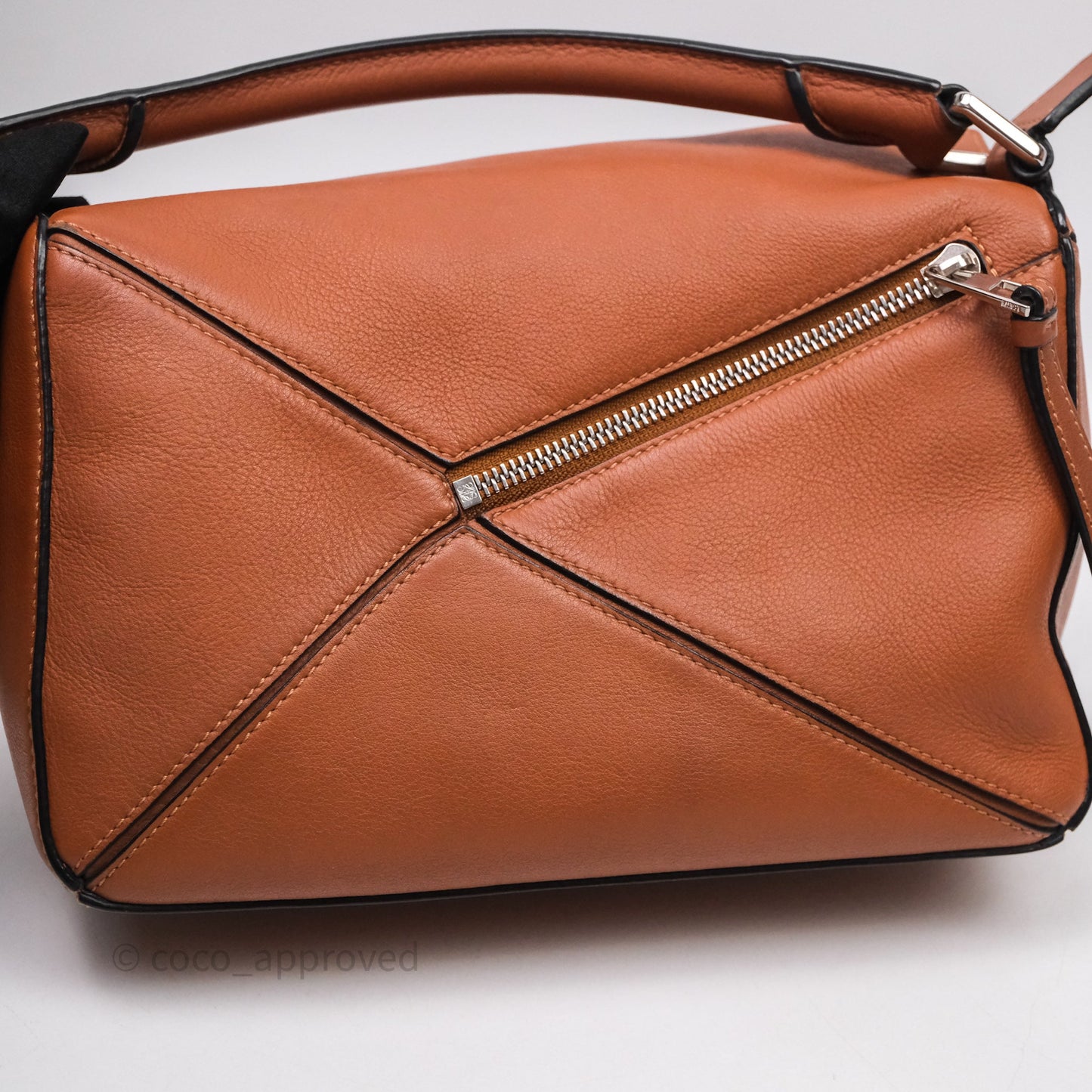 Loewe Small Puzzle Bag Tan Calfskin Silver Hardware