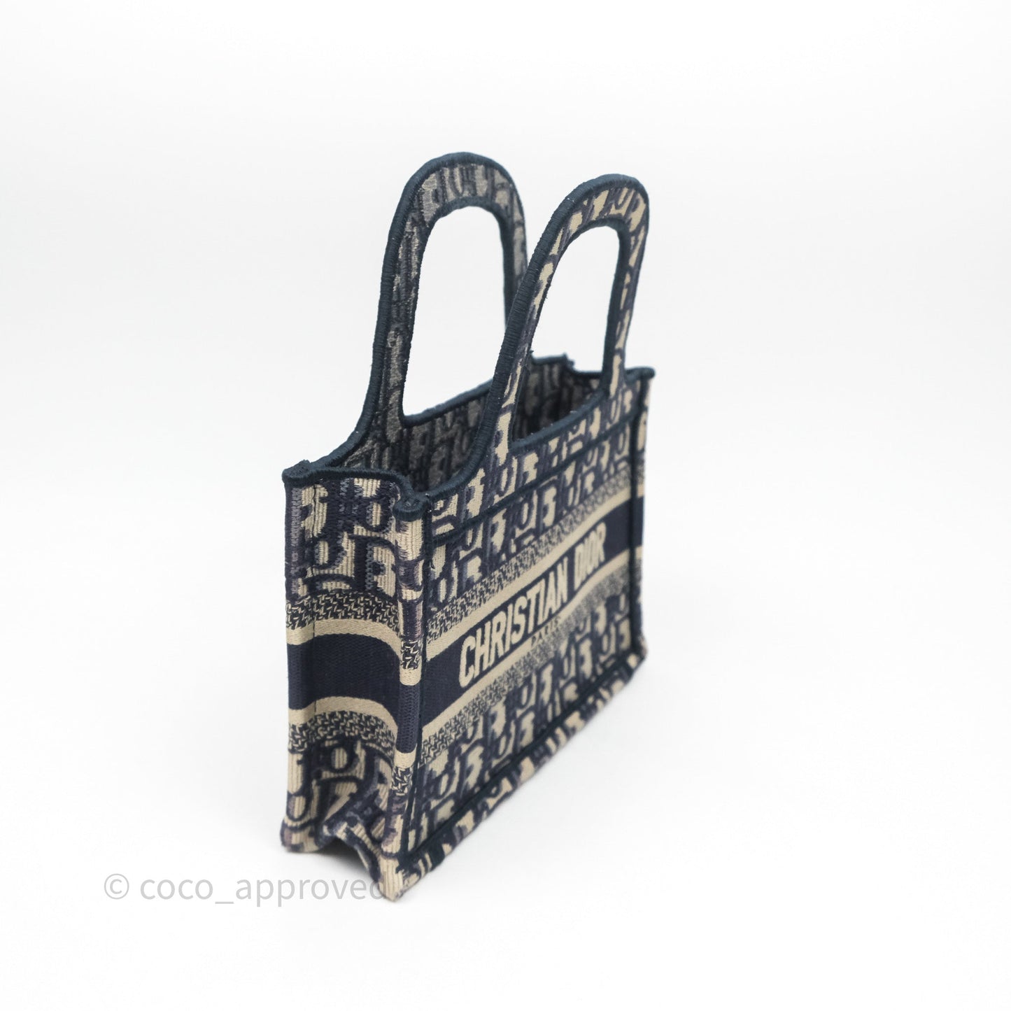 Dior Mini Book Tote Blue Oblique Canvas