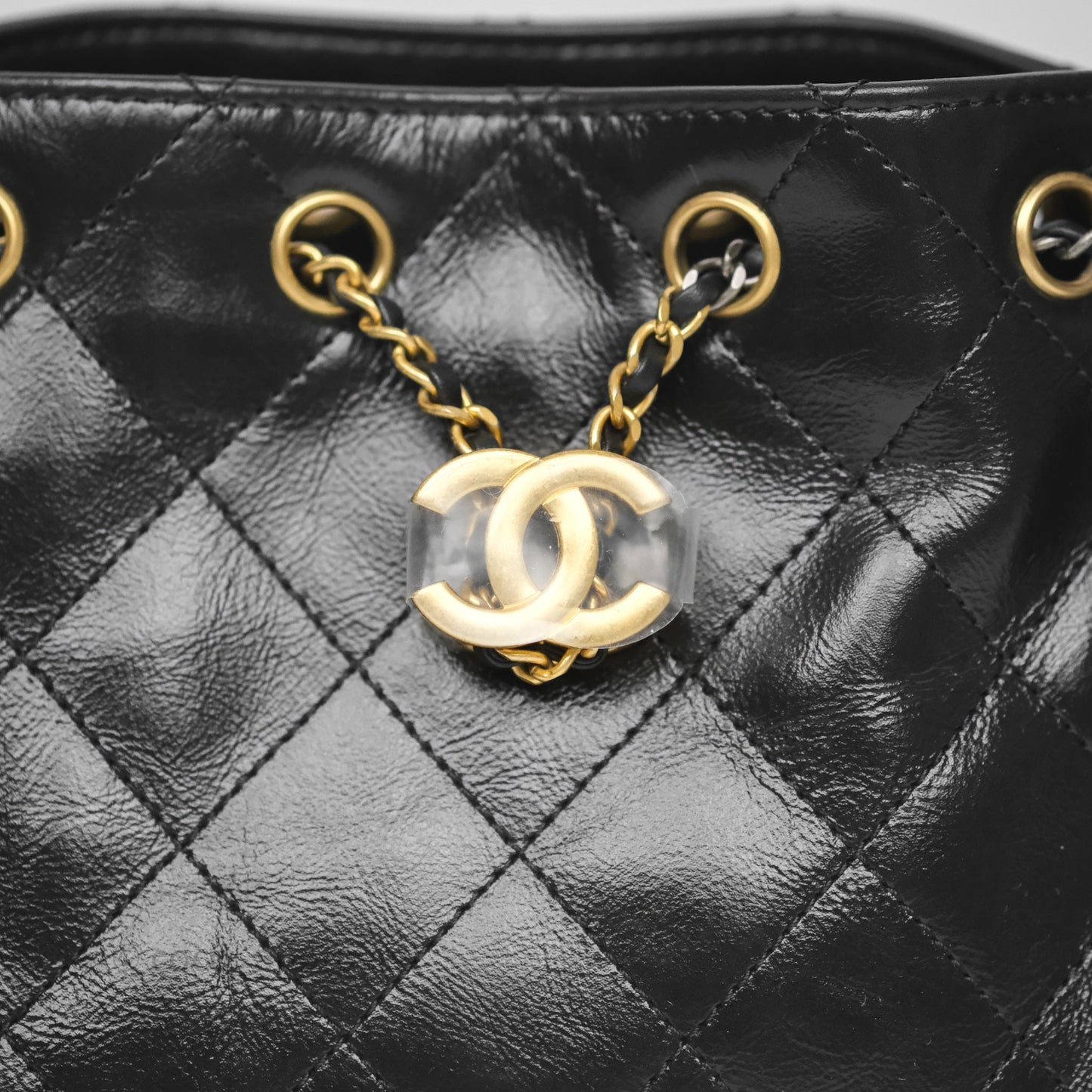 Chanel 25 Mini Black Shiny Crumpled Calfskin Mixed Hardware