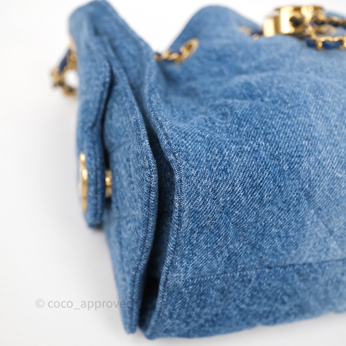 Chanel 25 Mini Washed Denim Aged Gold Hardware