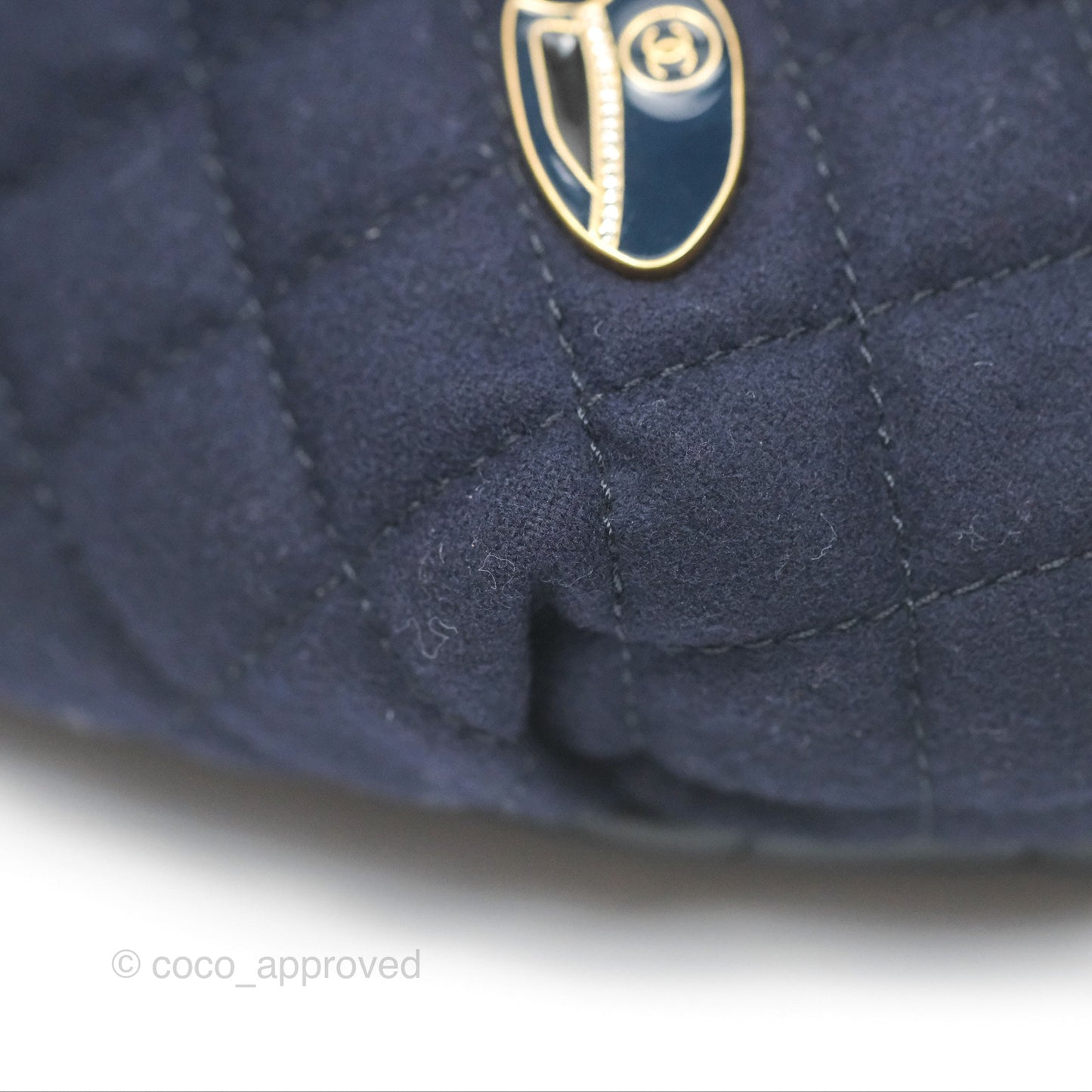 Chanel Paris Hamburg Charms Belt Bag Navy Wool Lambskin