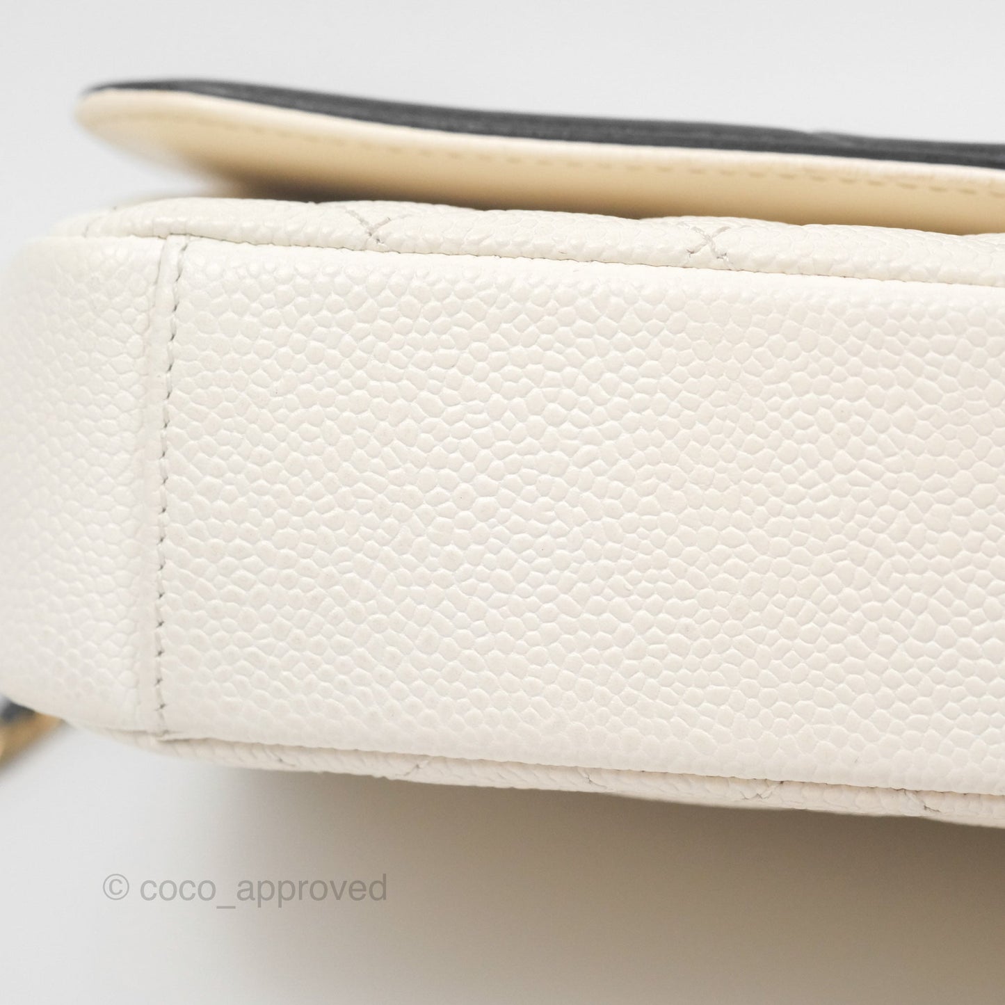 Chanel Small CC Filigree Flap Quilted Ivory Caviar