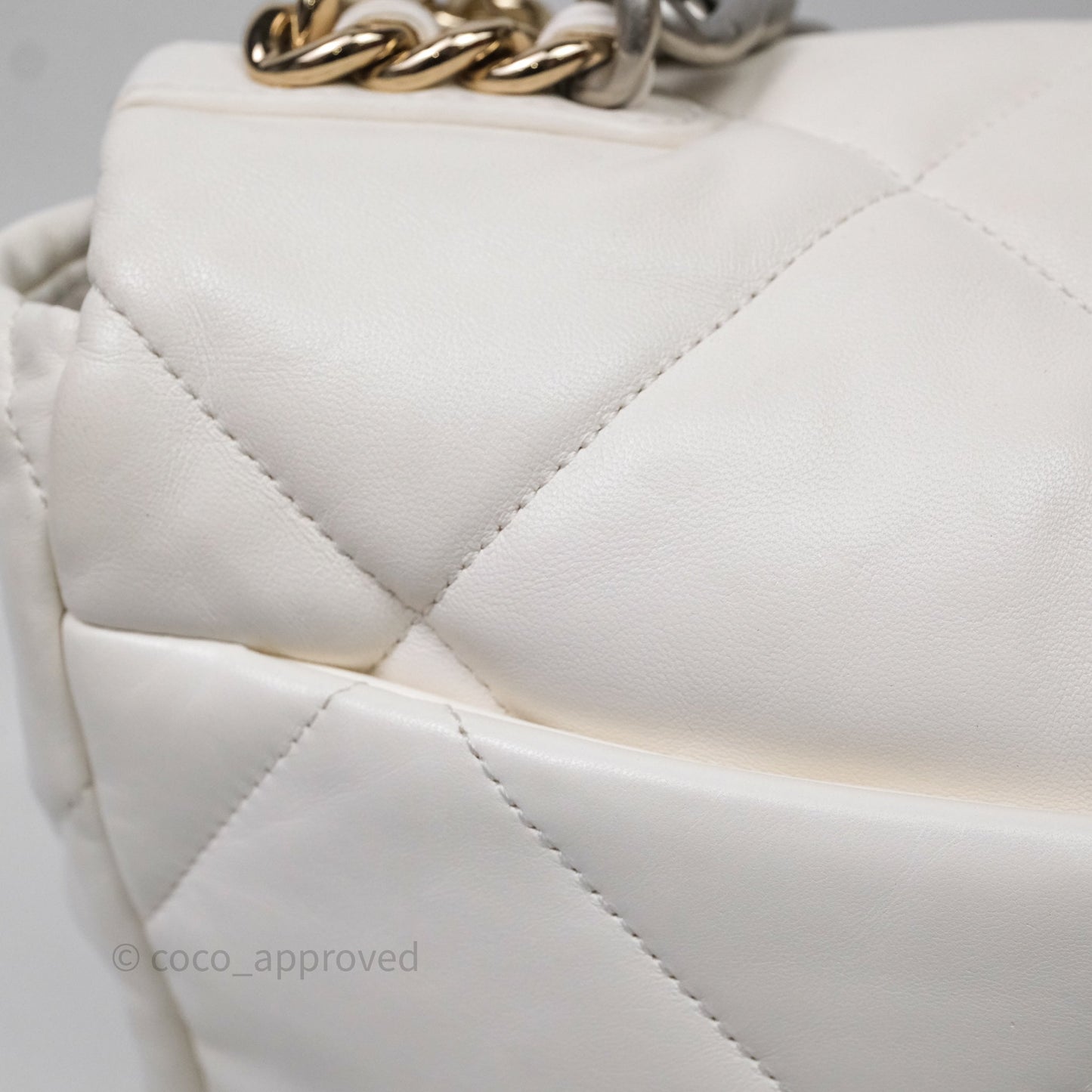 Chanel 19 Medium White Mixed Hardware