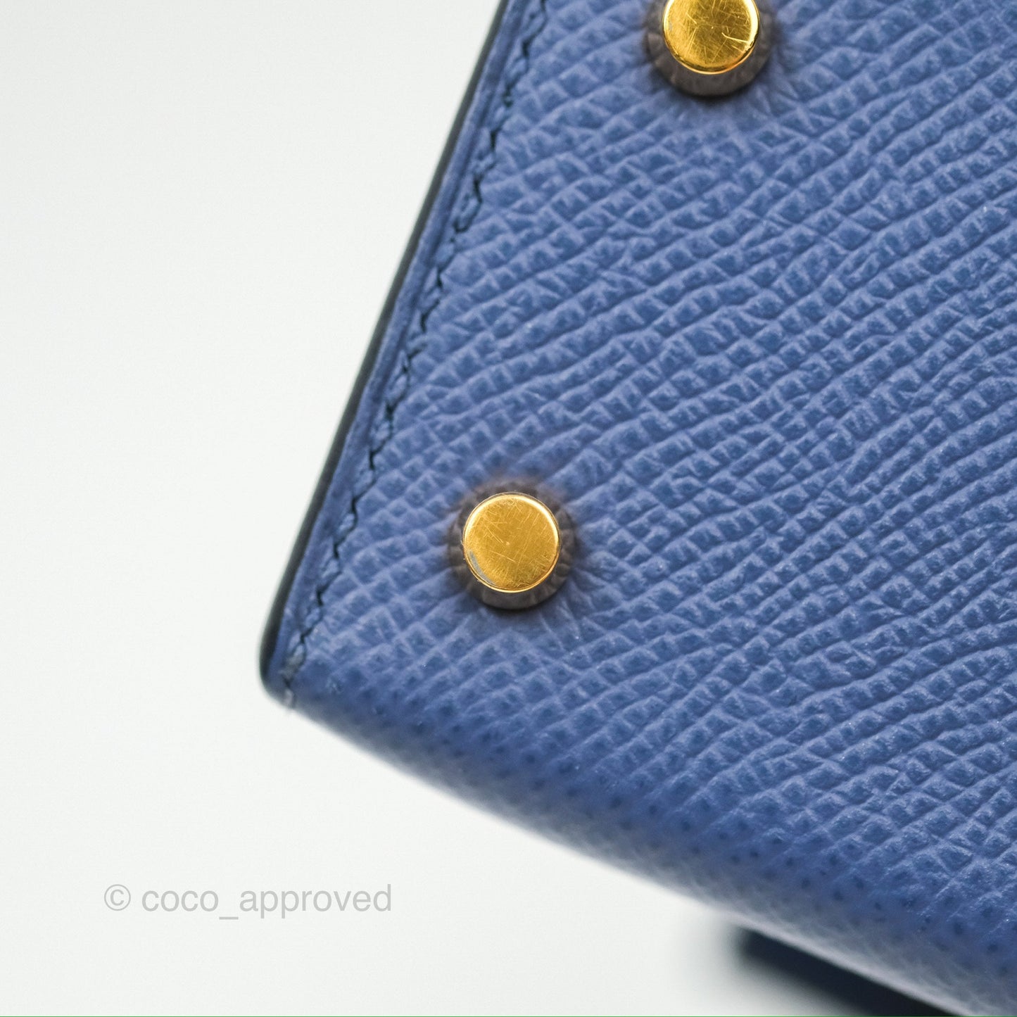Hermès Mini Kelly II Bleu Brighton Epsom Gold Hardware