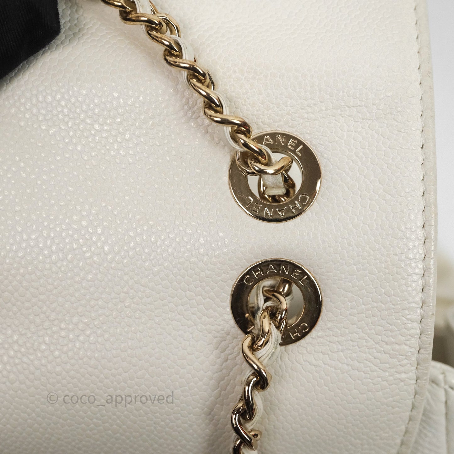 Chanel Quilted Business Affinity Backpack Ivory White Caviar Gold Hardware