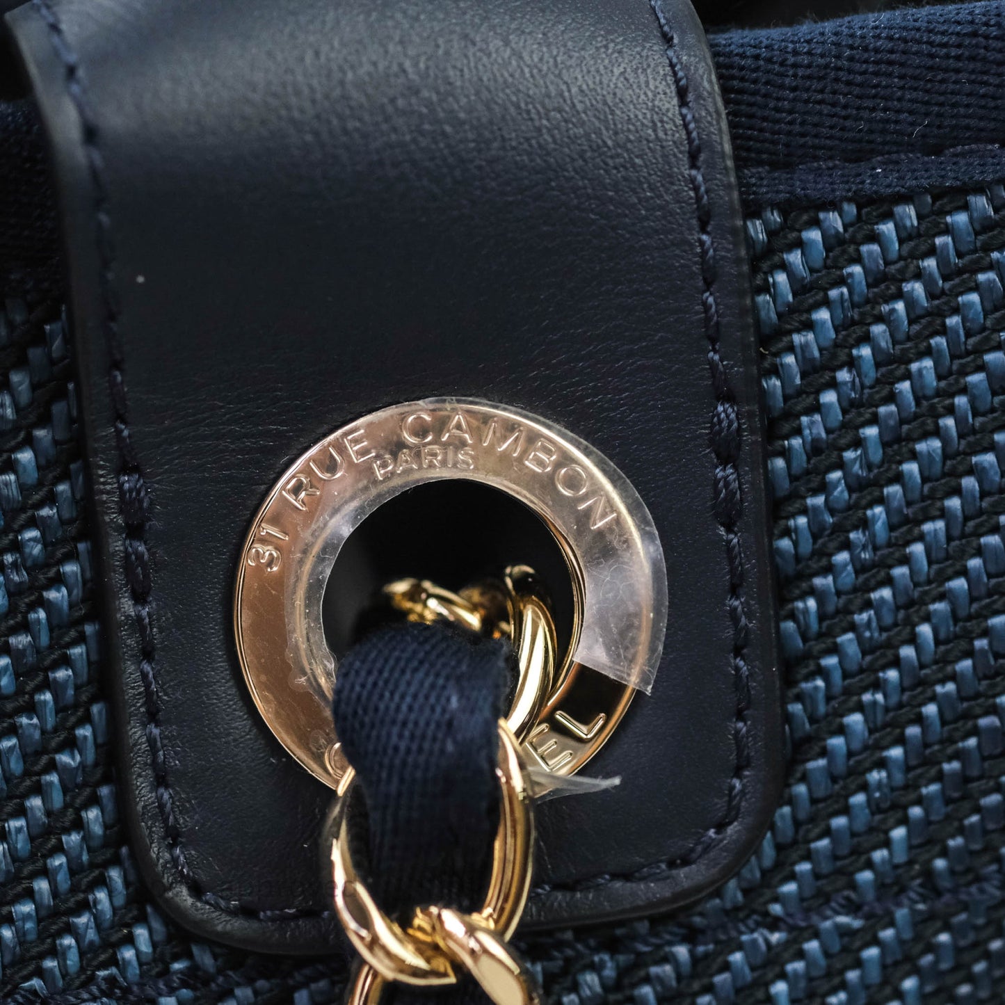 Chanel Canvas Large Deauville Tote Navy Blue