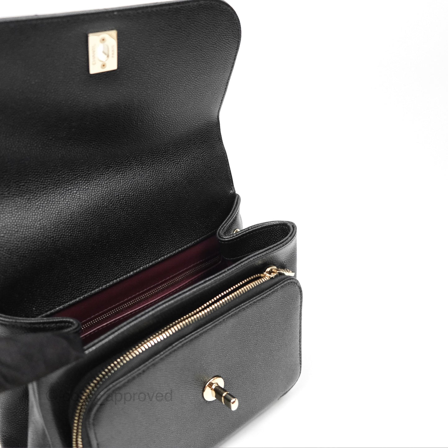 Chanel Quilted Medium Business Affinity Flap Black Caviar Light Gold Hardware