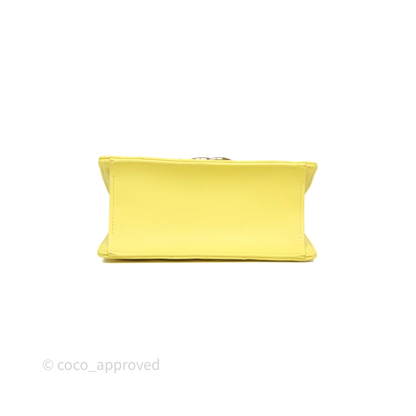 Chanel Chevron Square Envelope Flap Bag Yellow Calfskin Gold Hardware 19C
