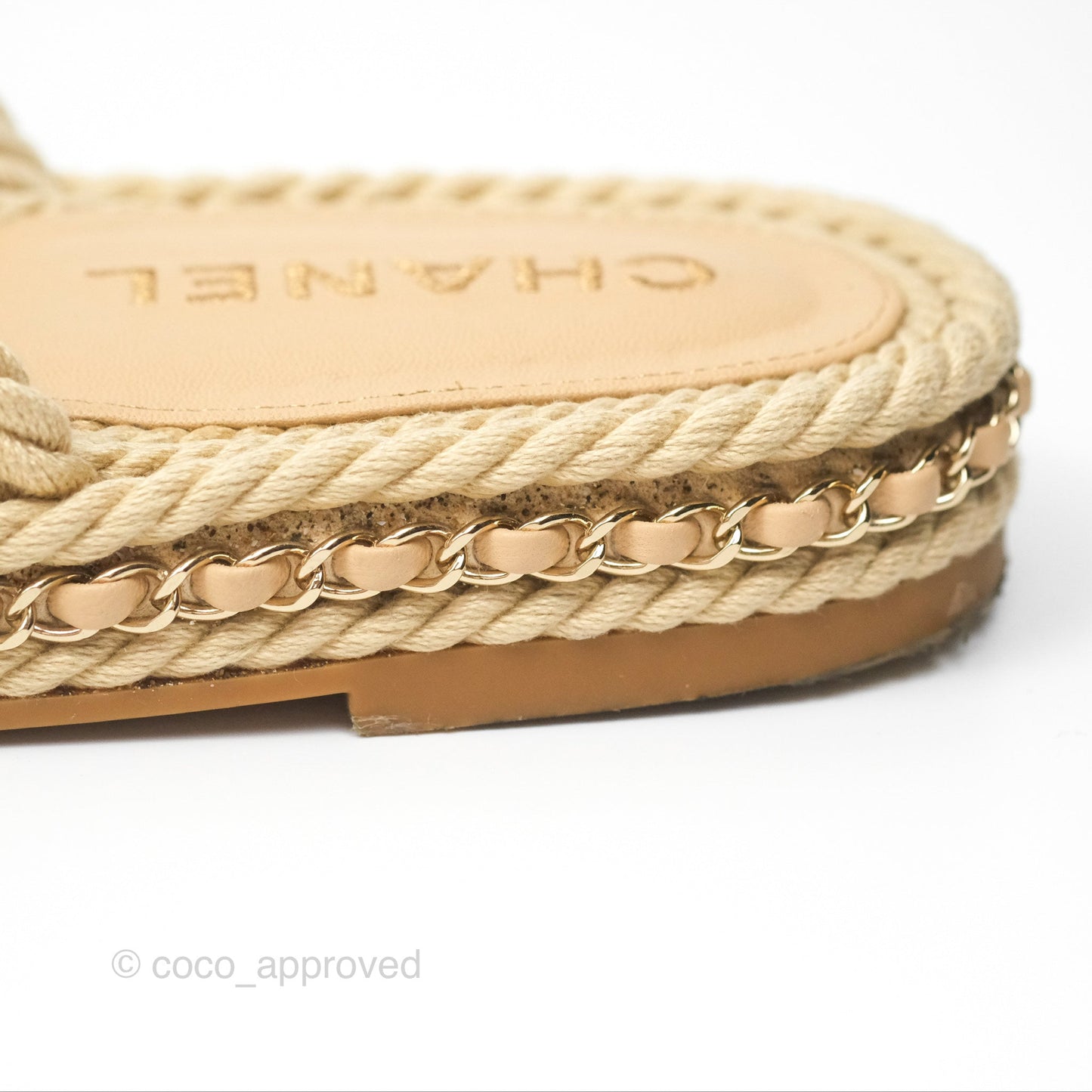 Chanel Cord Chain Slides Size 39