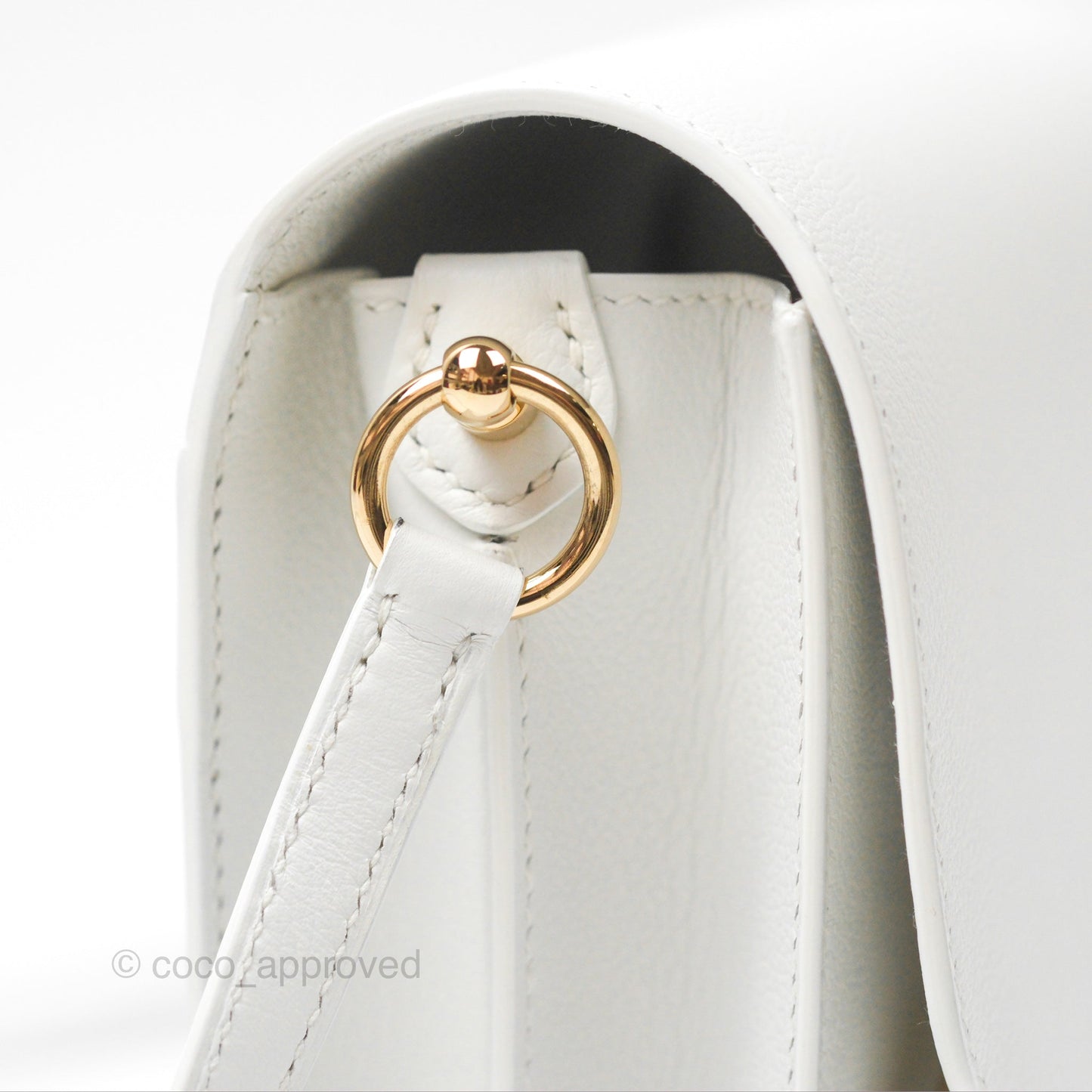 Hermès Roulis Mini 18 New White Evercolor Permabrass Hardware