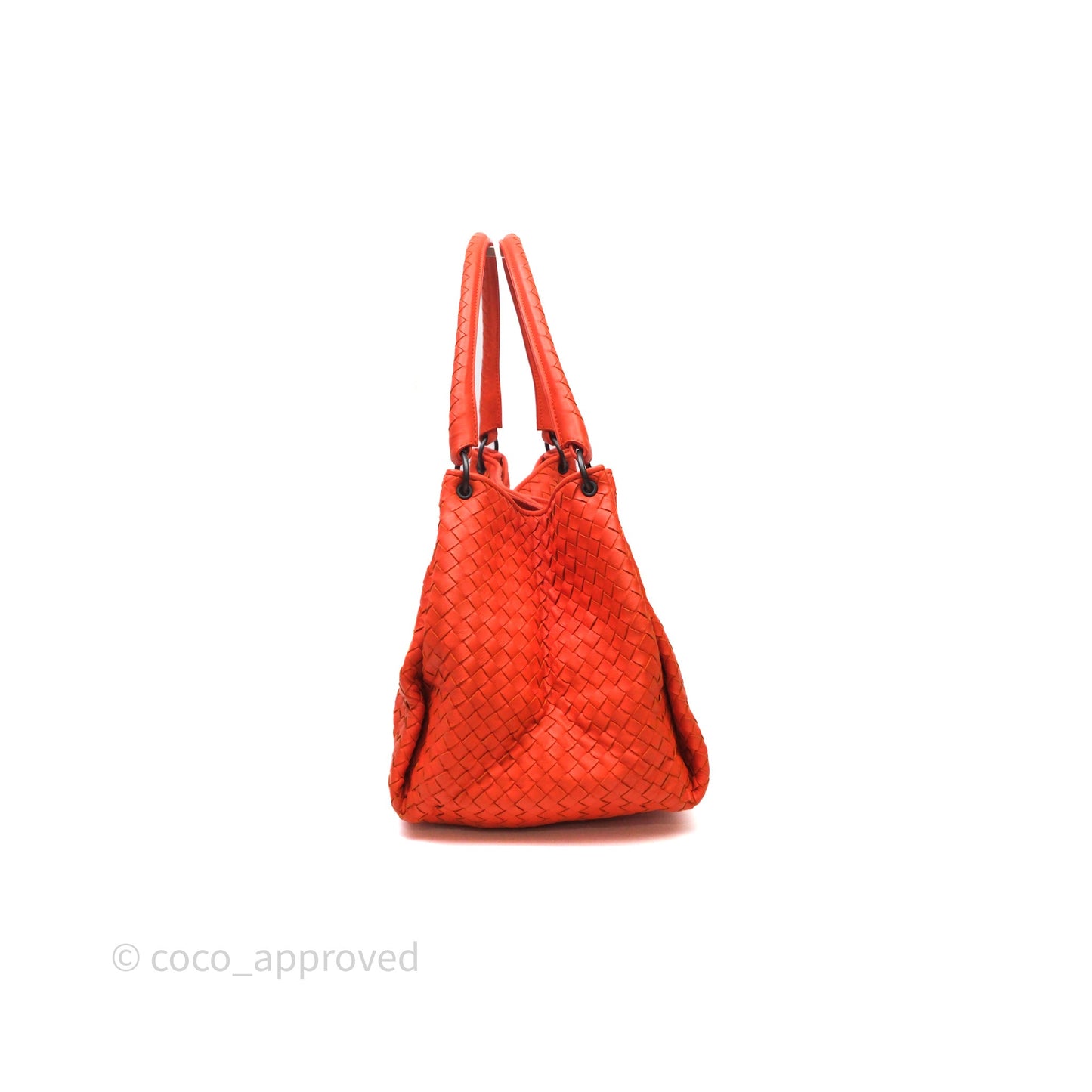Bottega Veneta Nappa Intrecciato Parachute Tote Bag Orange