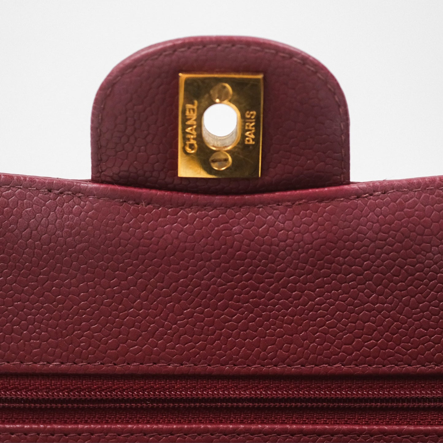 Chanel Vintage Classic Small S/M Flap Burgundy Caviar 24K Gold Hardware
