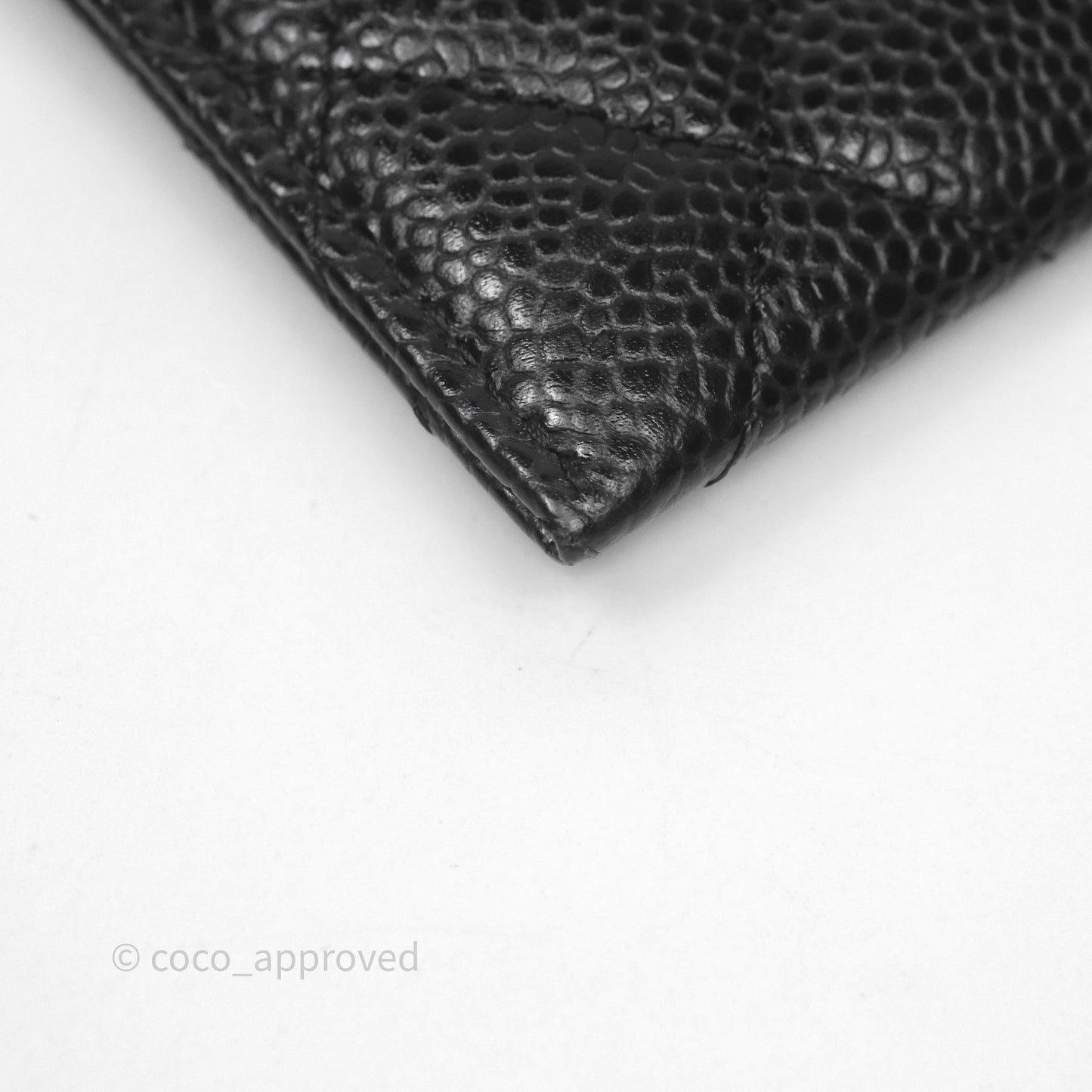 Chanel Classic Flat Card Holder Black Caviar Gold Hardware