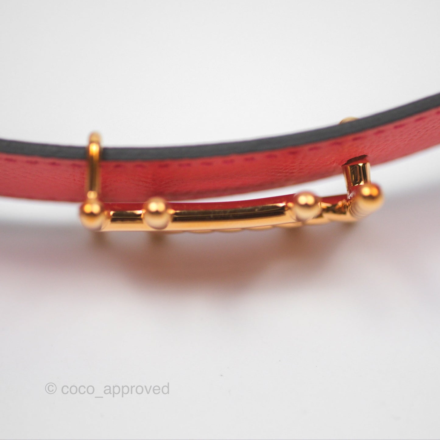 Hermès H au Carre Twist Belt Buckle & Reversible Rose Gold Hardware 24 mm