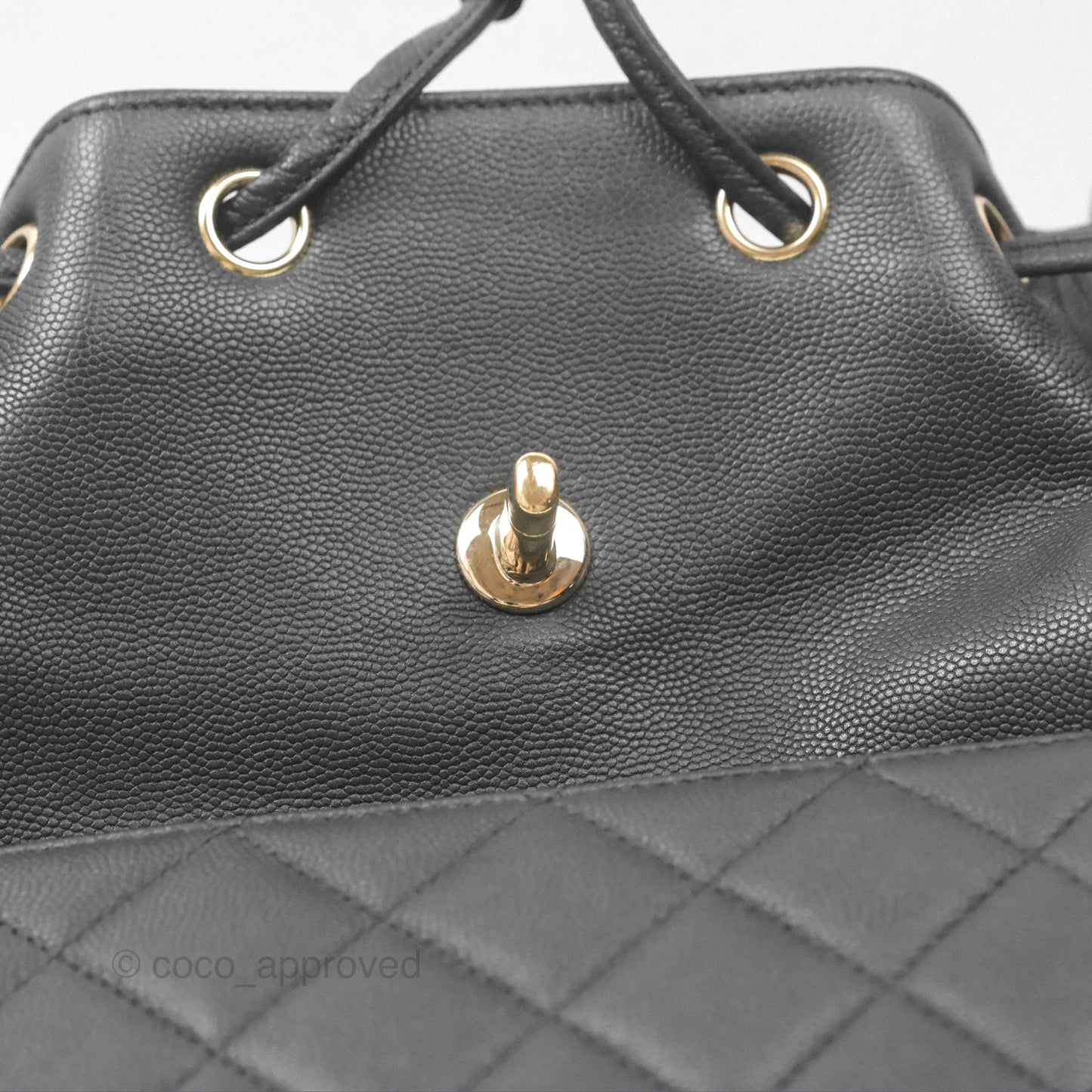 Chanel Quilted Business Affinity Backpack Black Caviar Gold Hardware