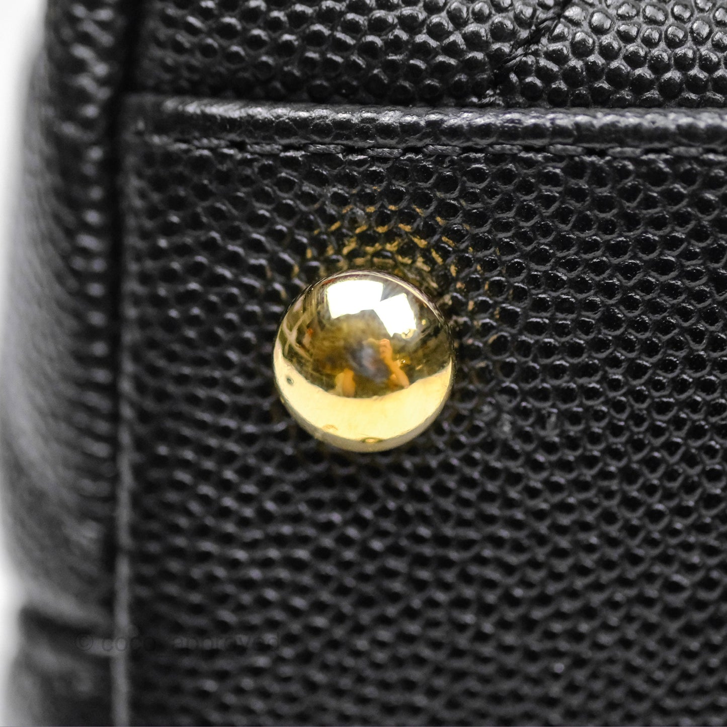 Chanel Small Coco Handle Chevron Black Caviar Gold Hardware