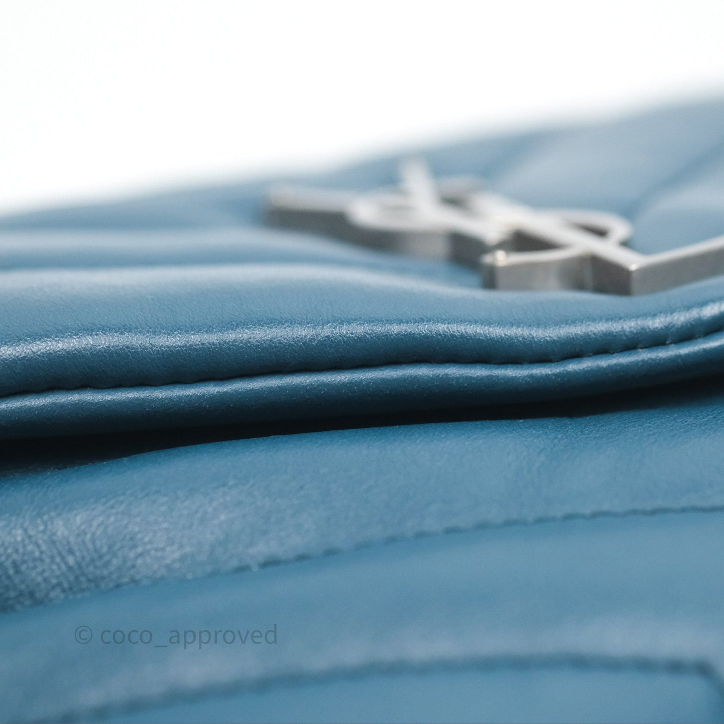 Saint Laurent Loulou Small Flap Bag Turquoise Blue Ruthenum Hardware