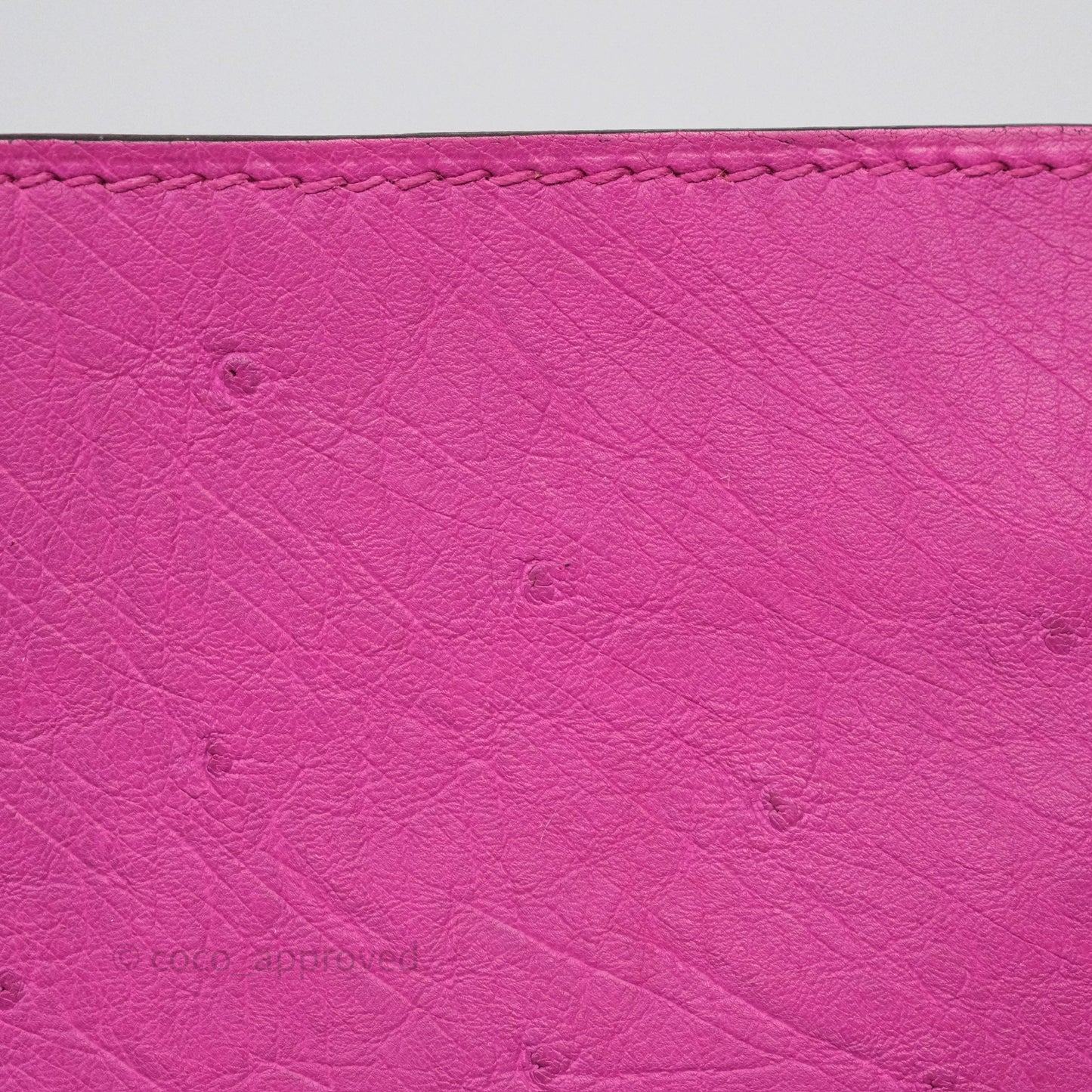 Hermès Roulis Mini 18 Rose Pourpre L3 Autruche Palladium Hardware