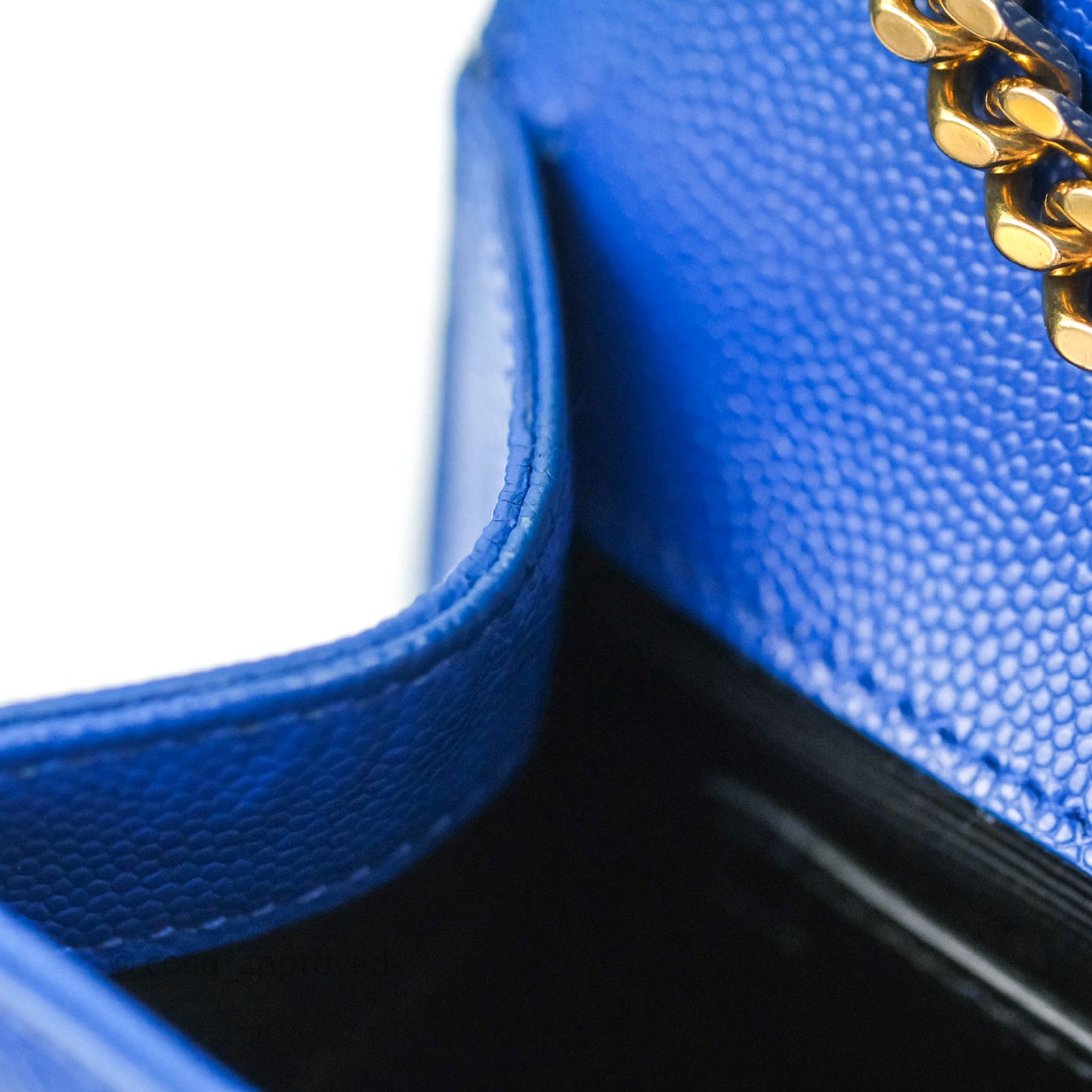 Saint Laurent Classic Kate Original Small Blue Grained Calfskin Gold Hardware