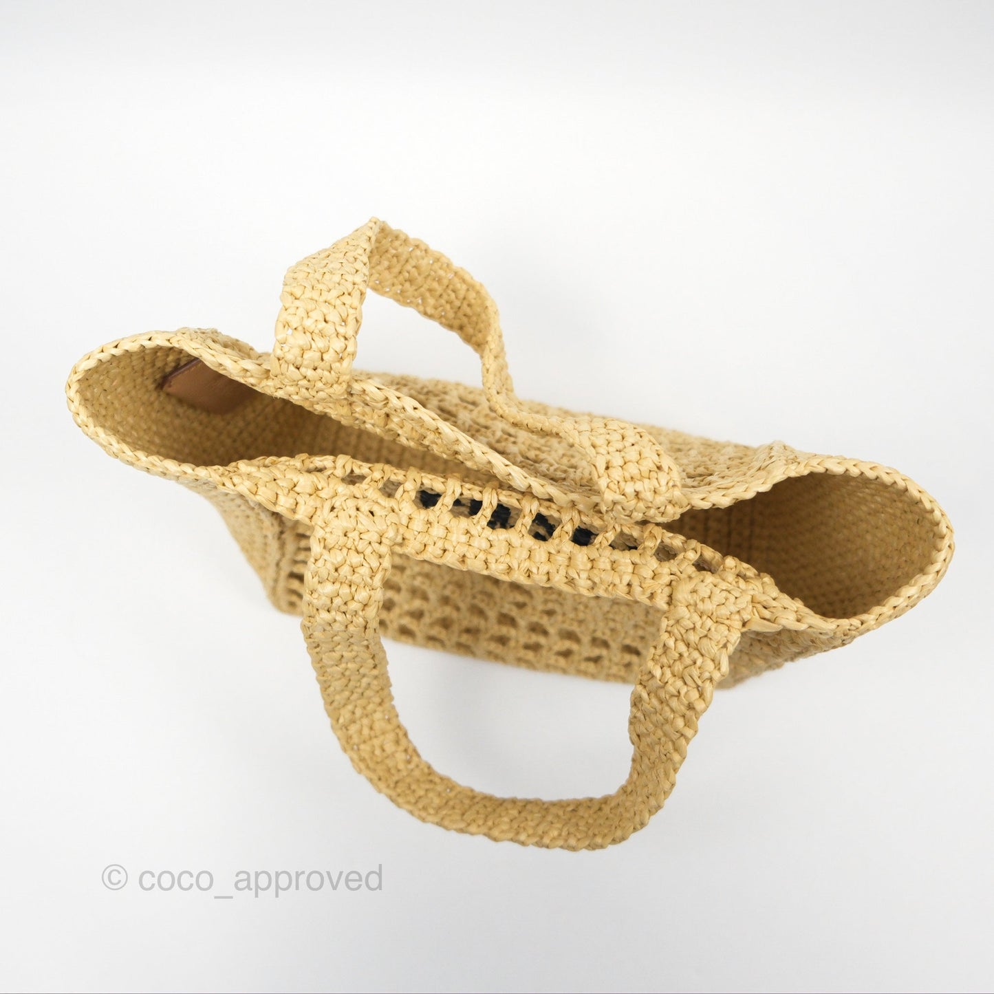 Prada Small Raffia Shopping Tote Bag