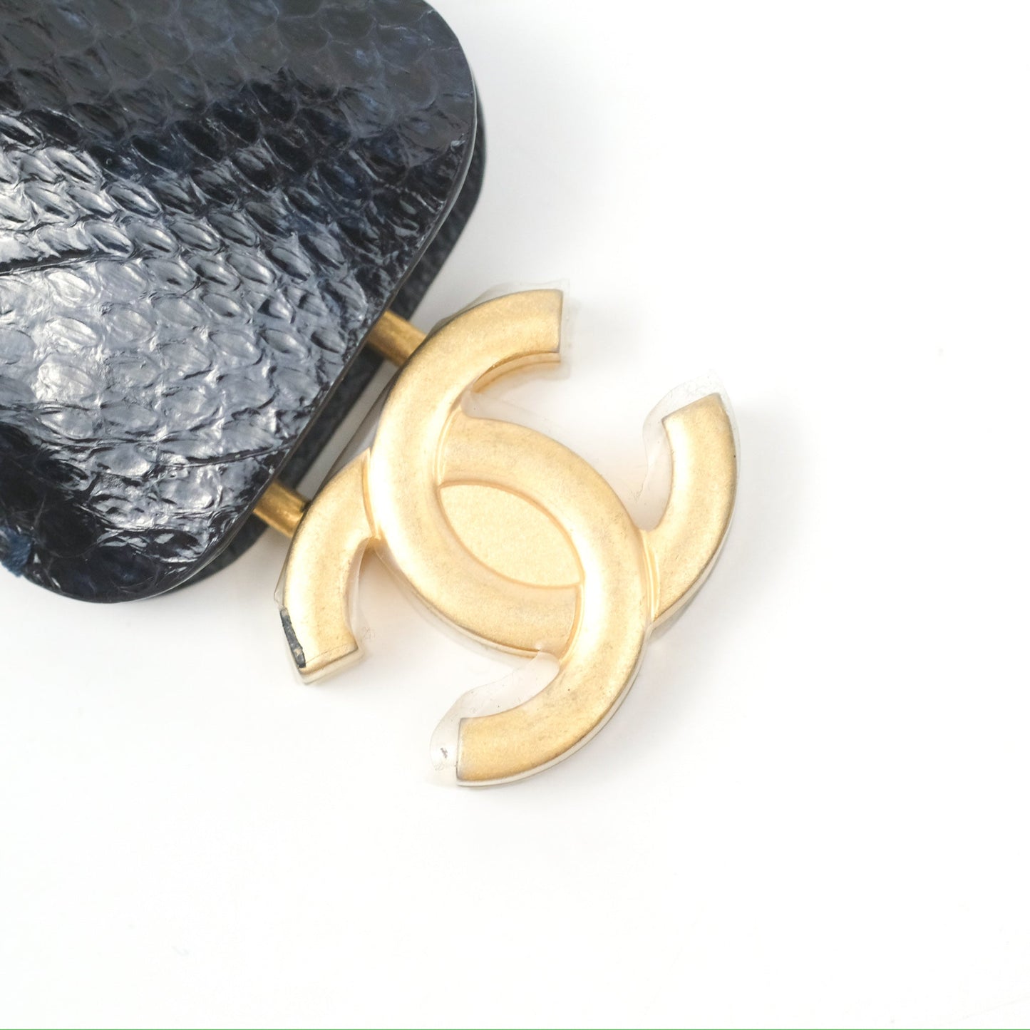 Chanel Quilted Medium CC Filigree Vanity Case Navy Tweed Python