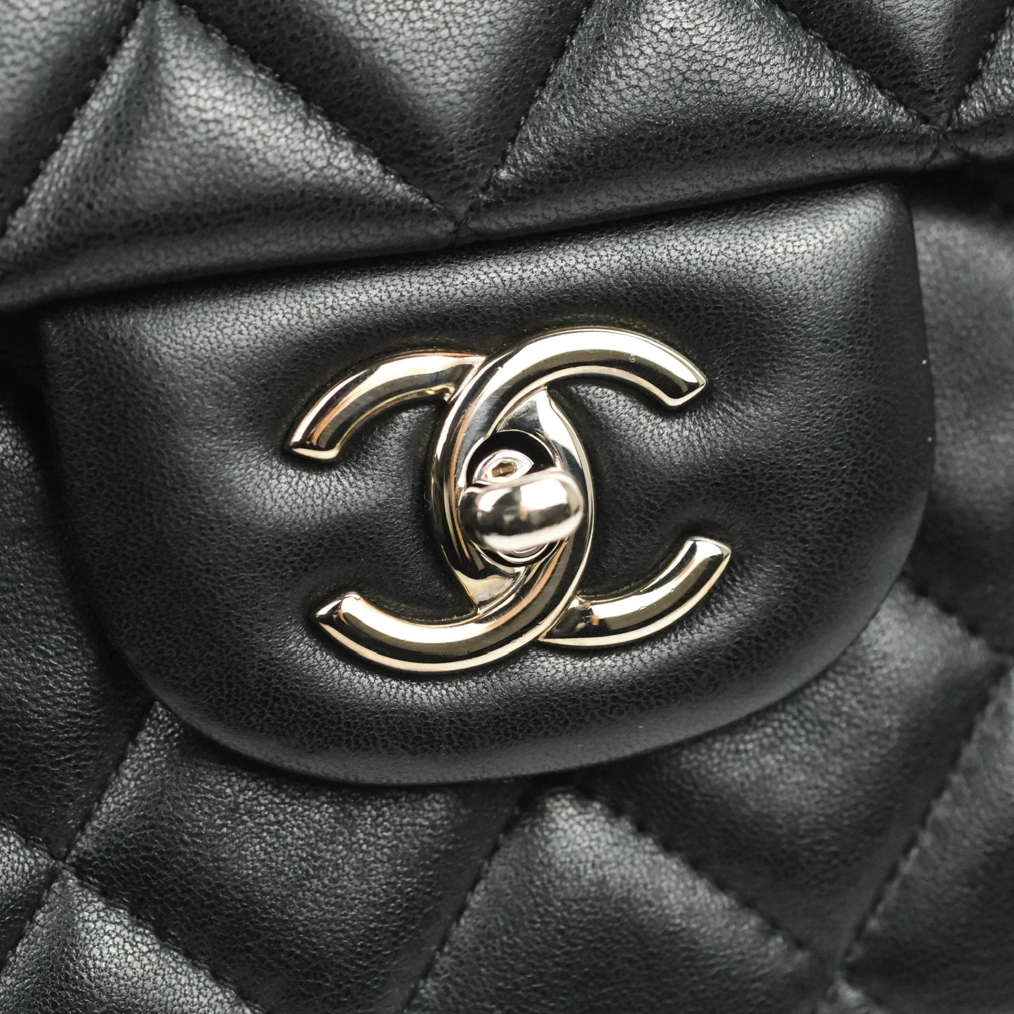Chanel Single Flap Maxi Lambskin Black Silver Hardware