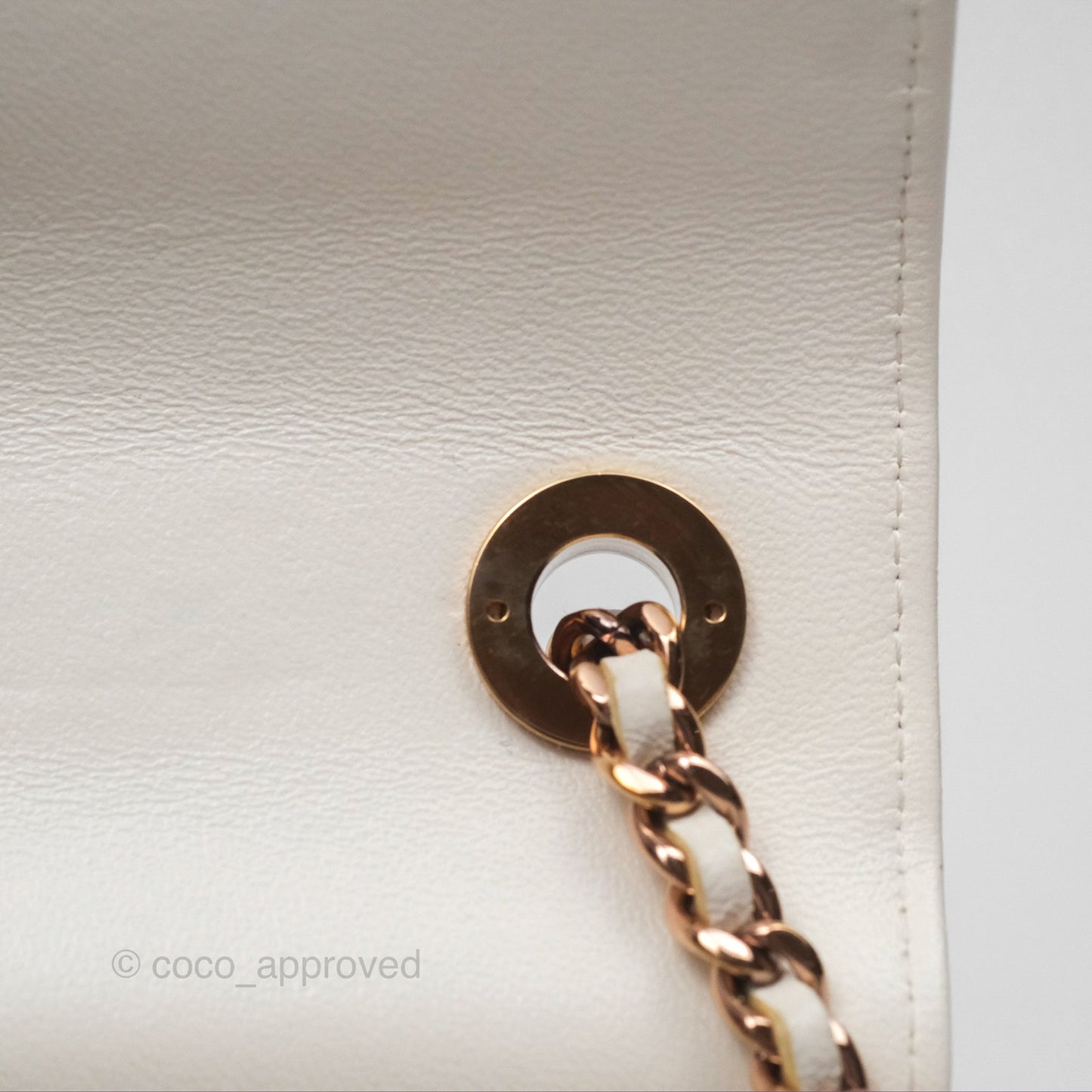 Chanel Mini Quilted Trendy CC Clutch With Chain White Lambskin Rose Gold Hardware