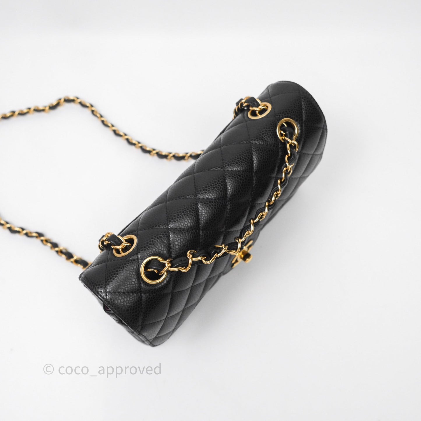 Chanel Small Classic Flap Quilted Black Caviar Gold Hardware