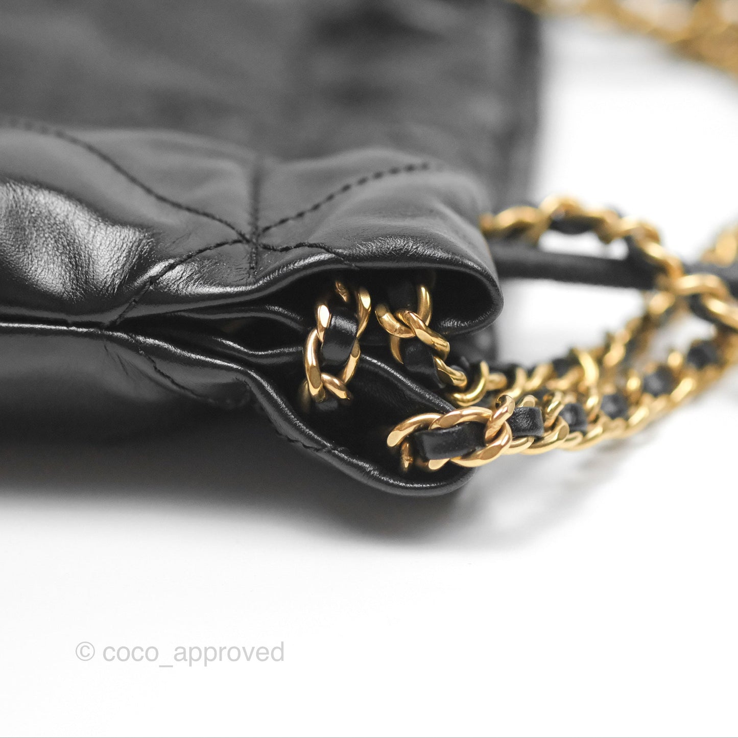 Chanel 22 Mini Bag Black Crumpled Calfskin