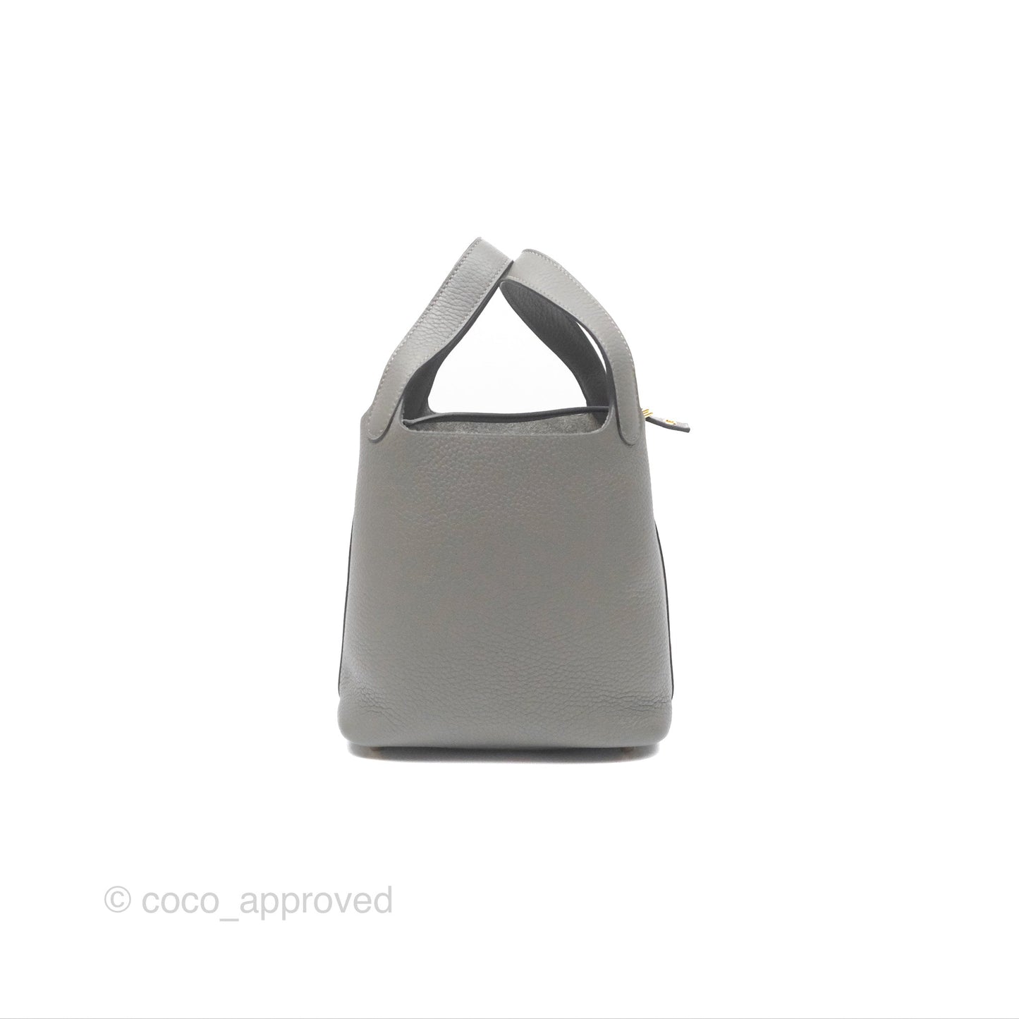 Hermès Picotin Lock 18 Gris Meyer 0L Clemence Gold Hardware