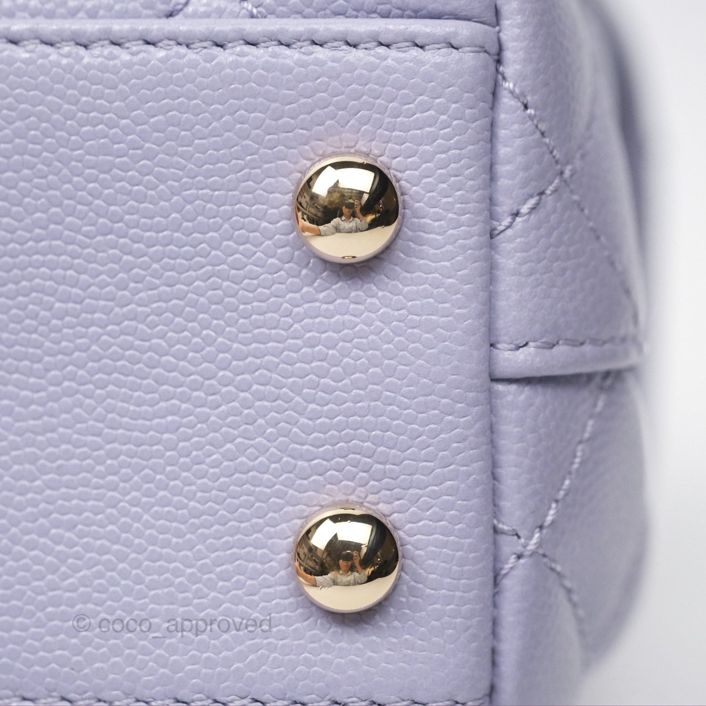 Chanel Mini Coco Handle Lilac Caviar Gold Hardware