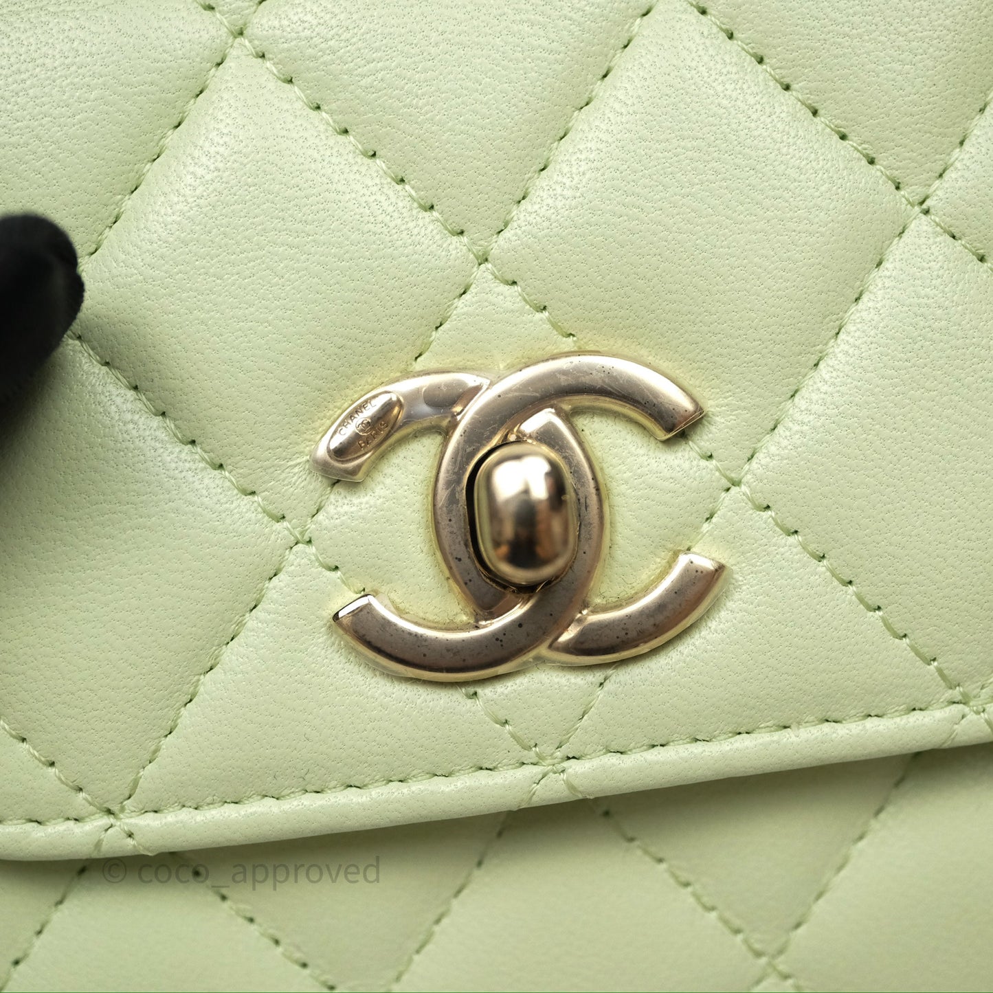 Chanel Mini Quilted Trendy CC Clutch With Chain Green Lambskin Gold Hardware