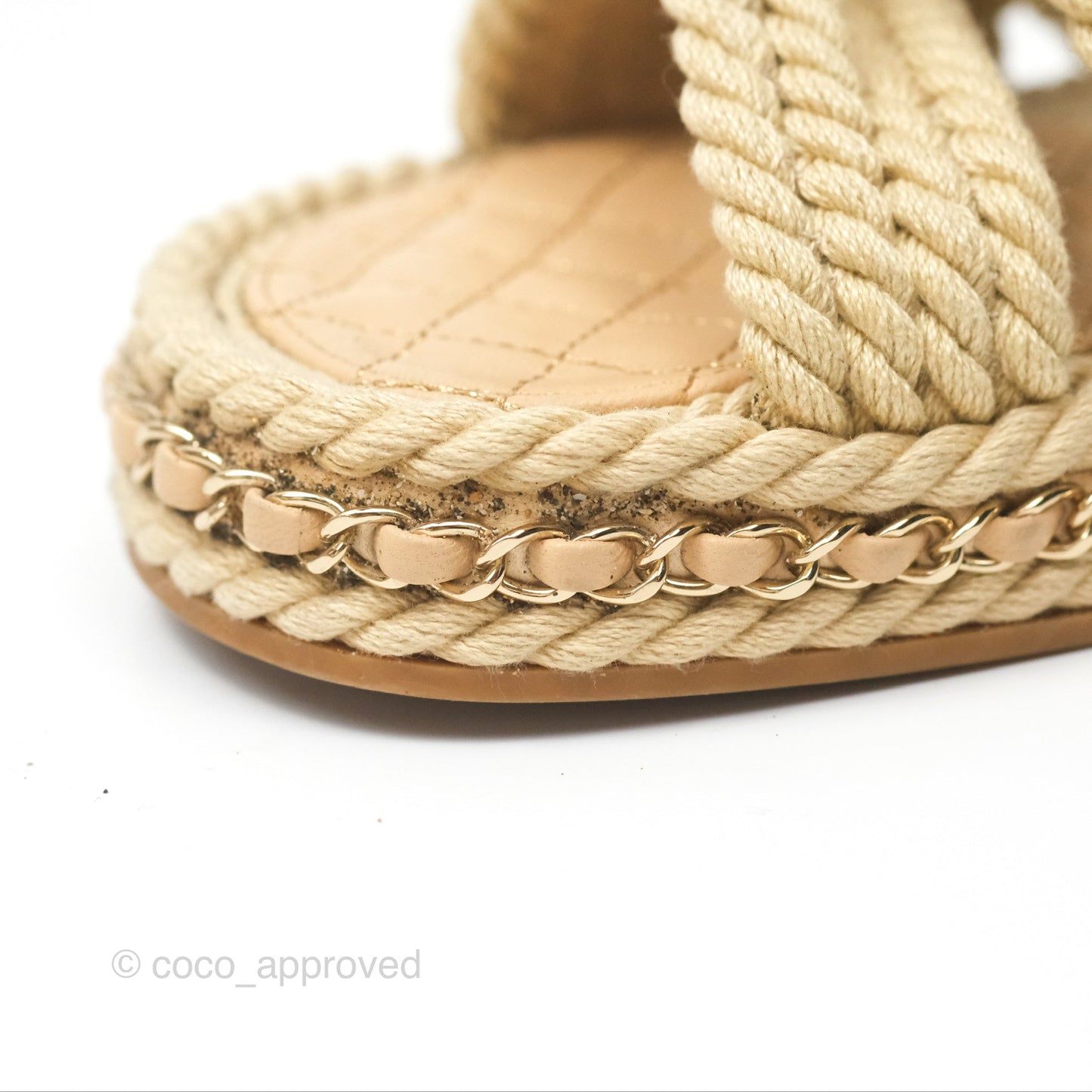 Chanel Cord Chain Slides Size 39
