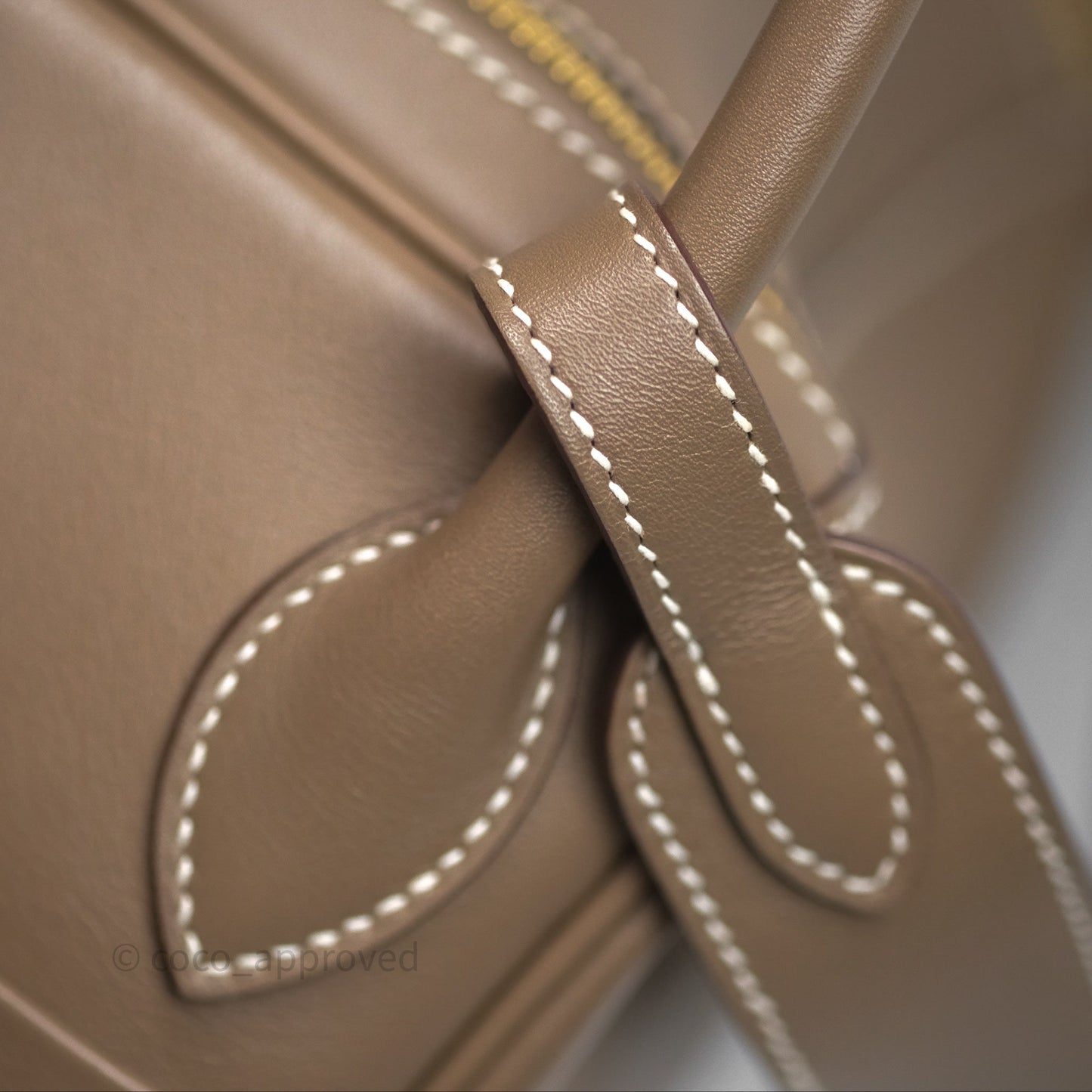Hermès Lindy 30 Etoupe 18 Swift Gold Hardware