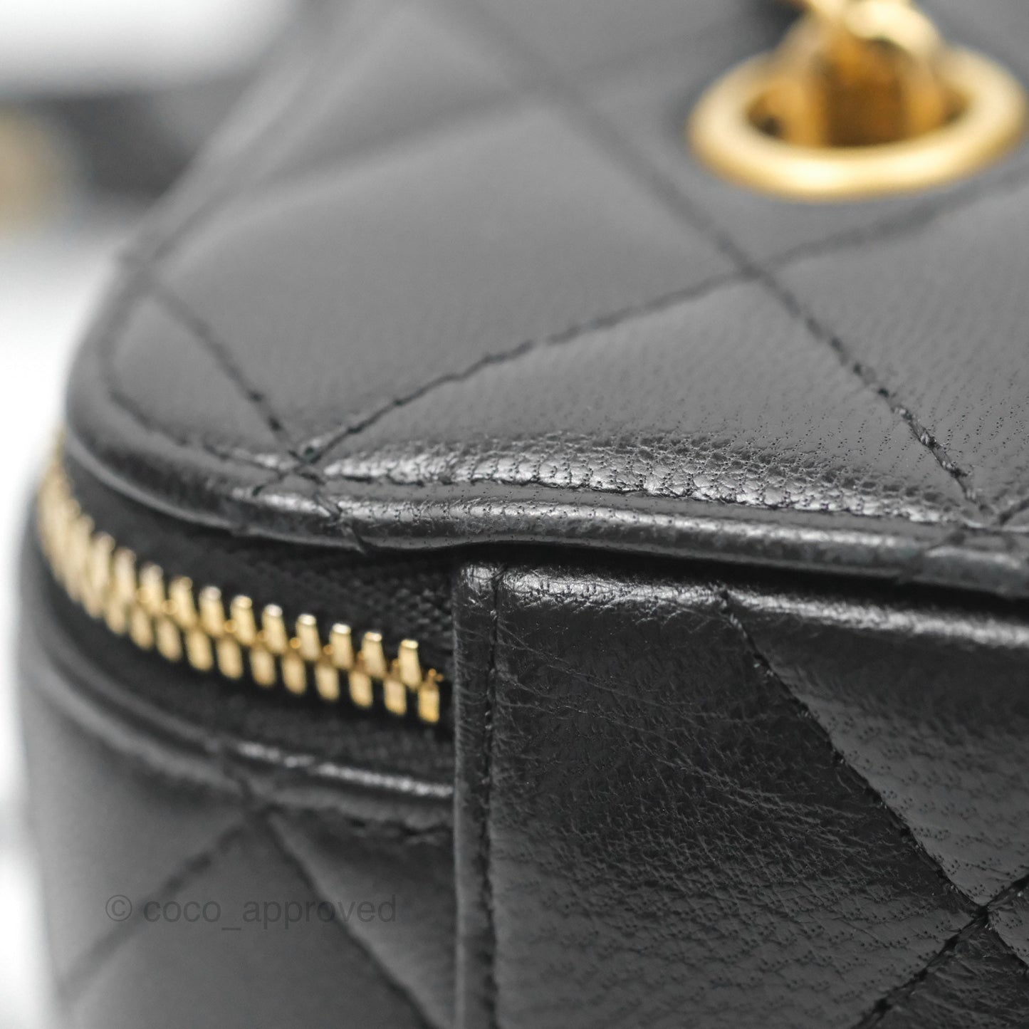 Chanel Vanity With Chain Black Goatskin Mixed Hardware