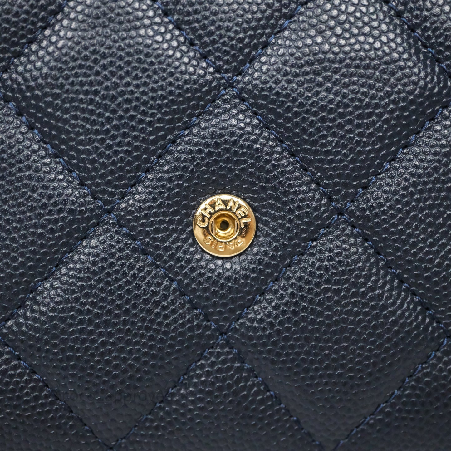 Chanel Classic Wallet On Chain WOC Quilted Navy Caviar Gold Hardware