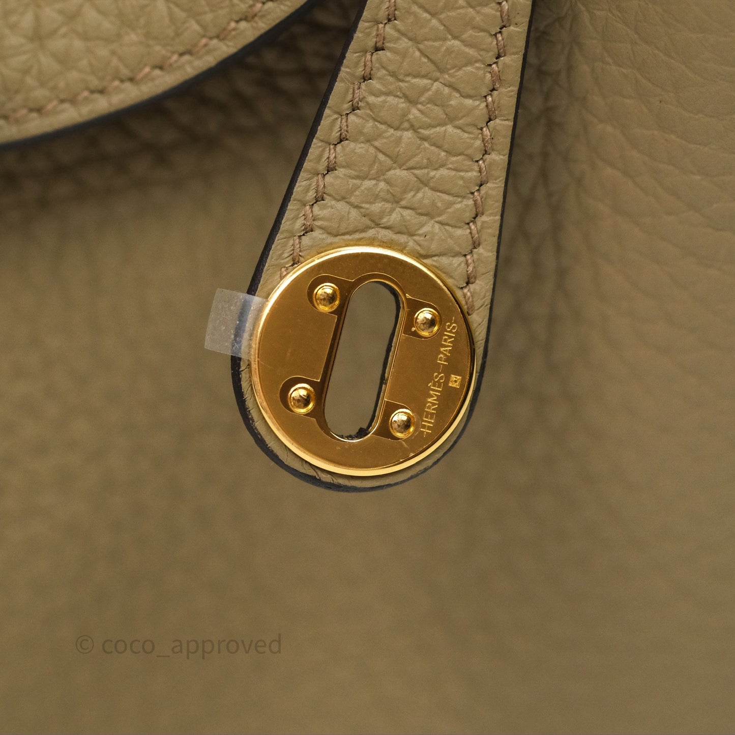 Hermès Mini Lindy 20 Beige Marfa 8Q Clemence Gold Hardware